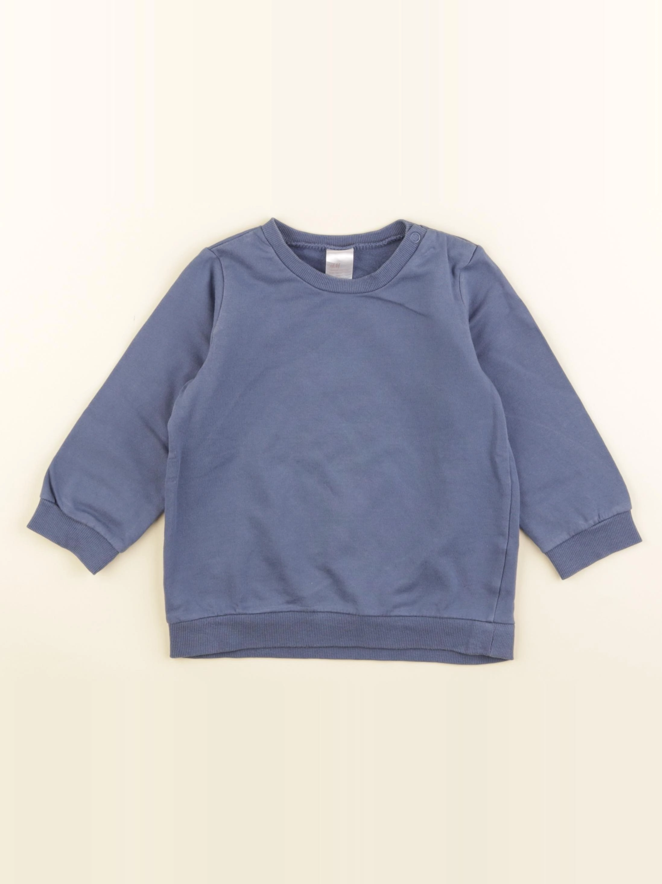 H&M - sweat bleu - 12/18 mois