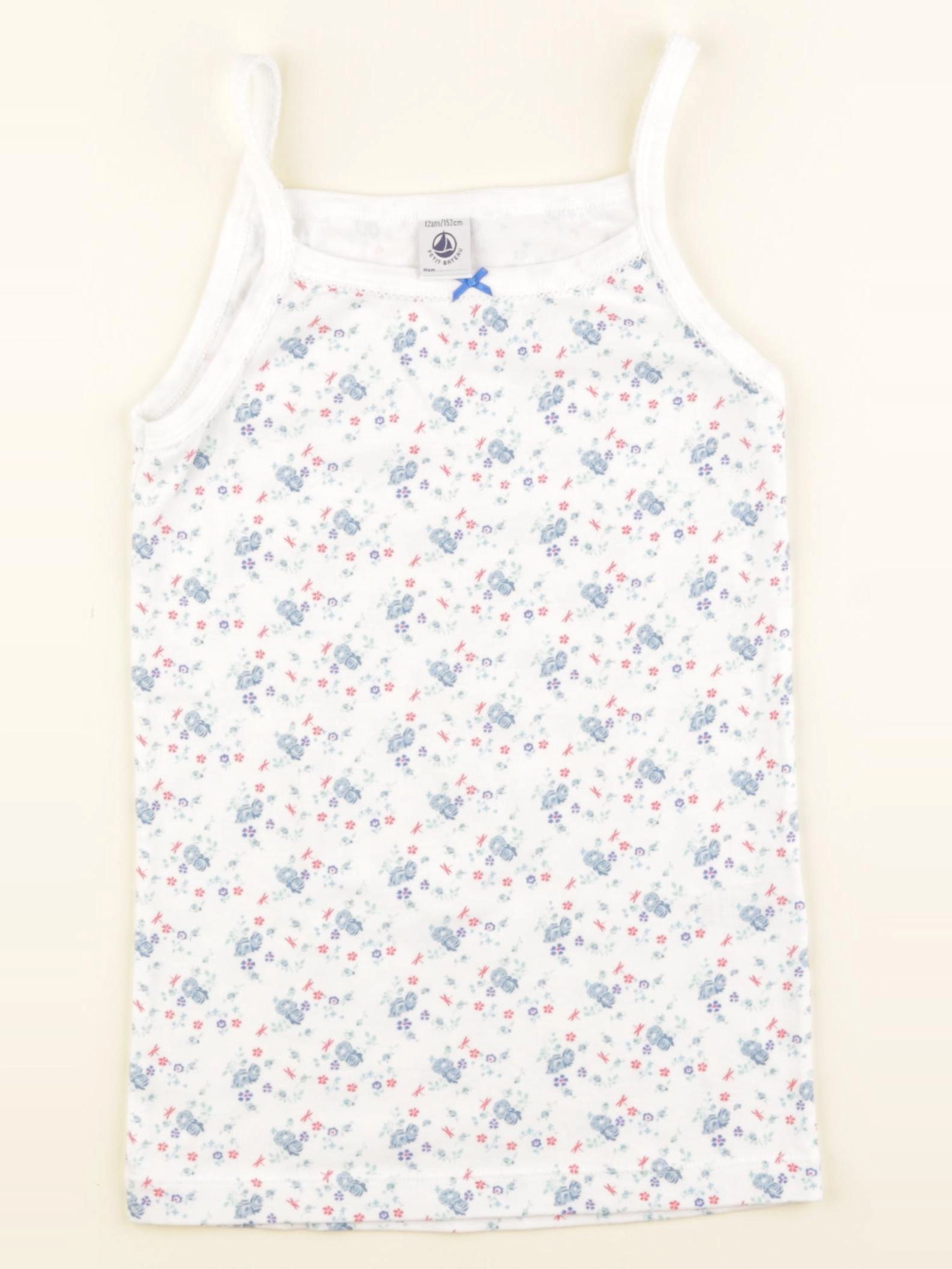 Petit Bateau - maillot de corps blanc, bleu - 12 ans