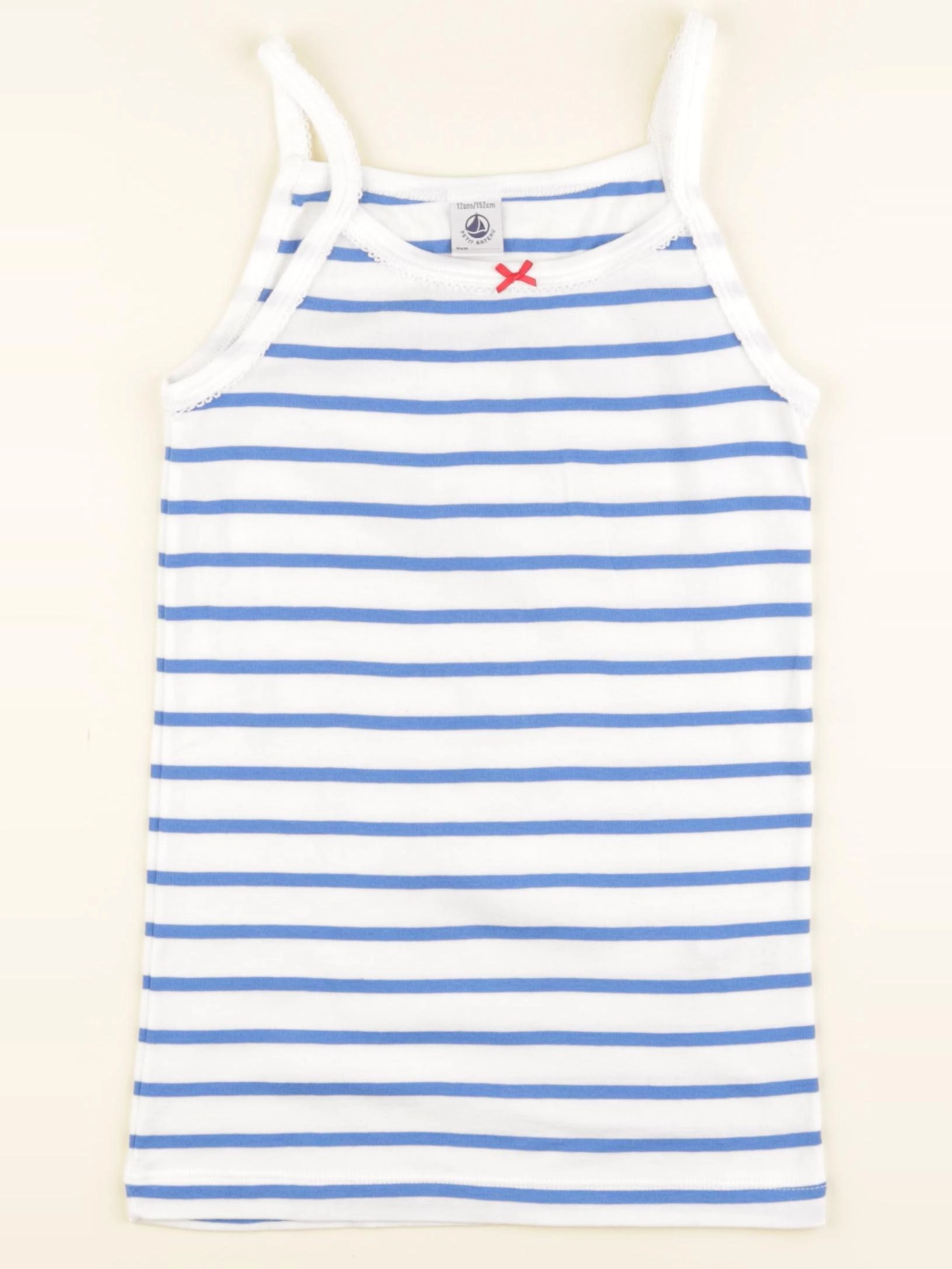 Petit Bateau - maillot de corps blanc, bleu - 12 ans