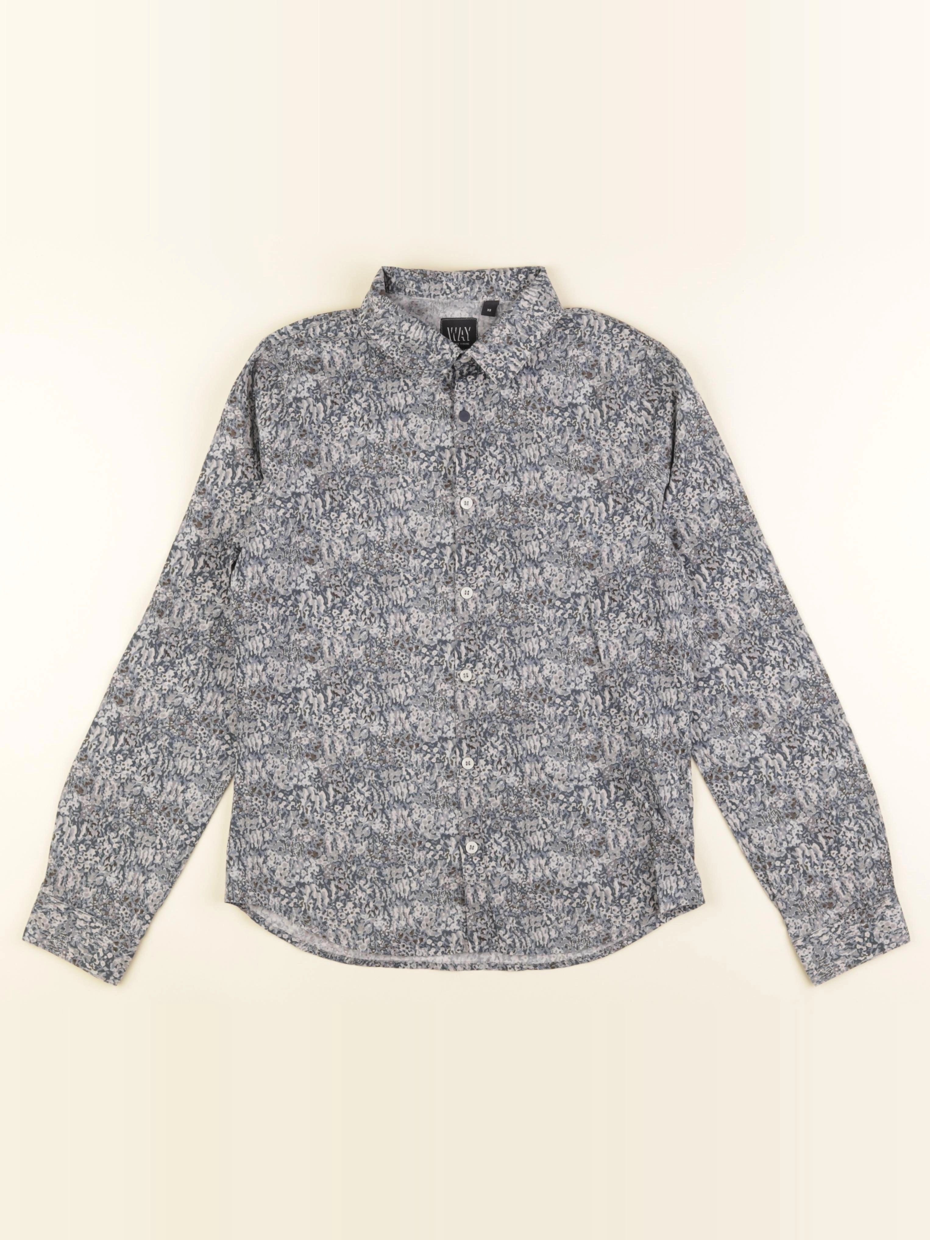 IKKS - chemise bleu, gris - 12 ans