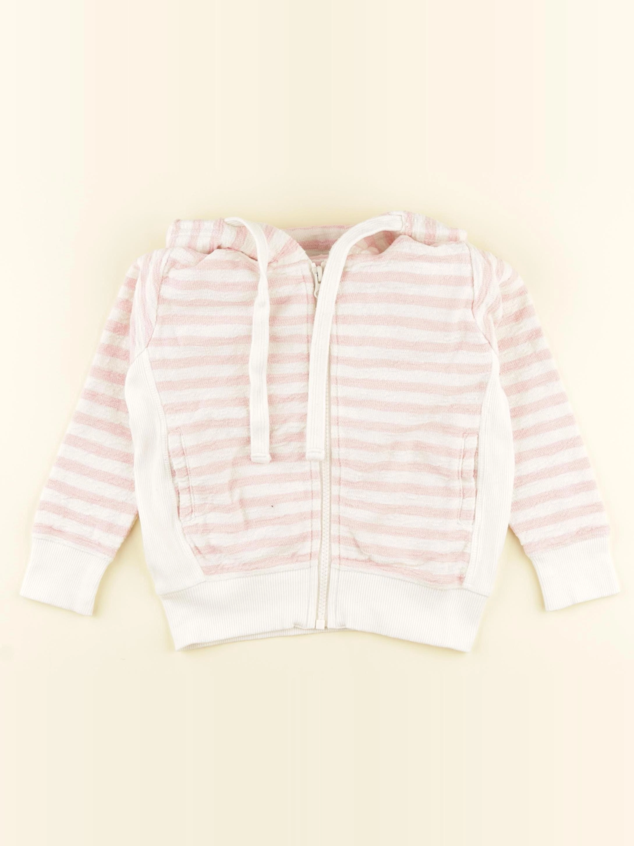 Buissonnière - sweat blanc, rose - 2 ans