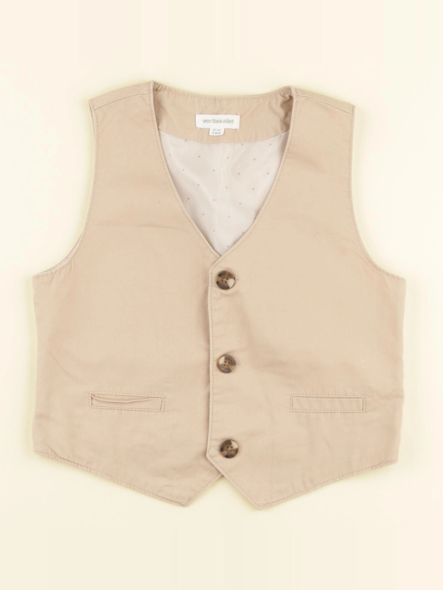 Vertbaudet - gilet beige - 3 ans