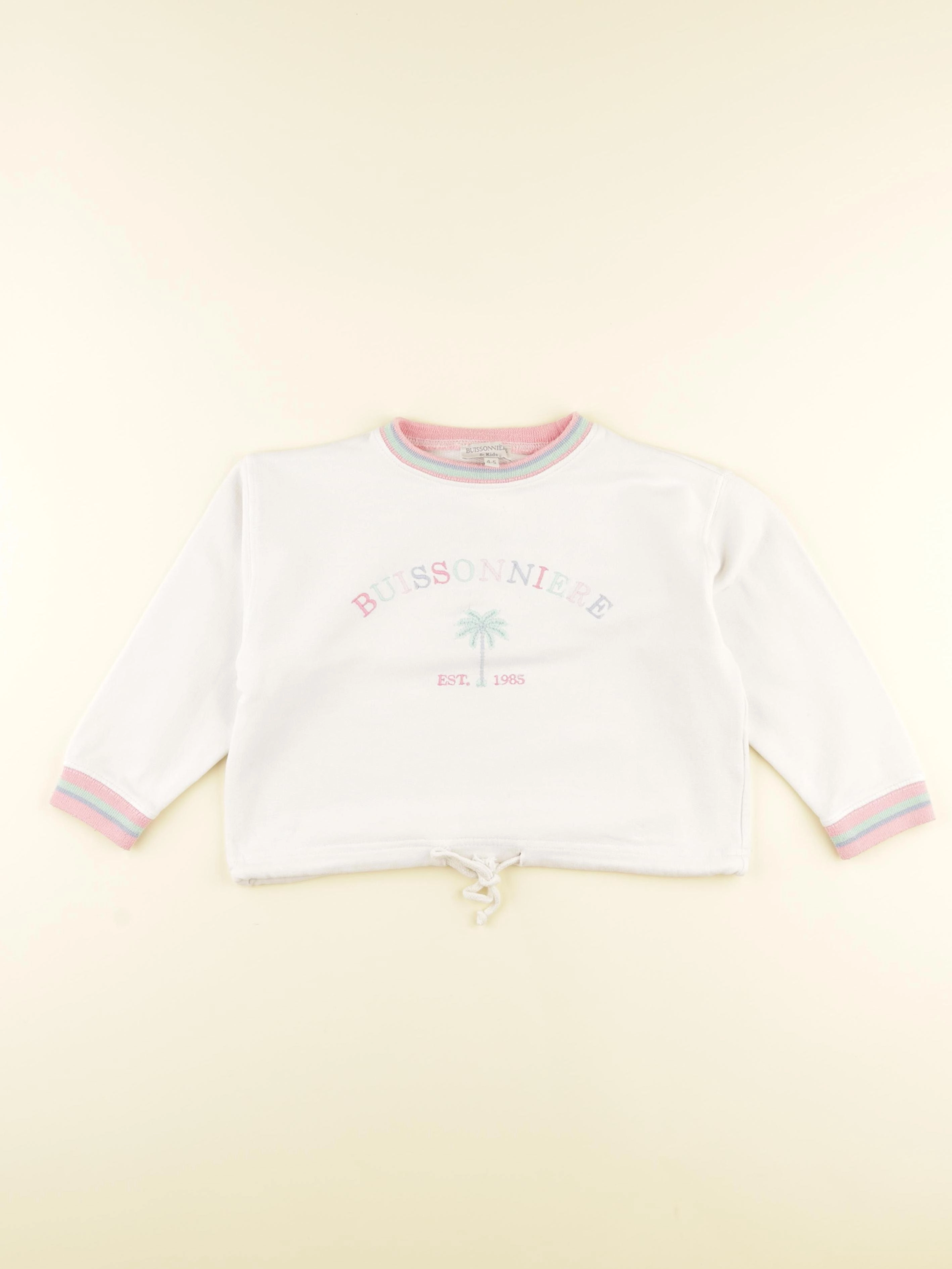 Buissonnière - sweat blanc - 4/5 ans