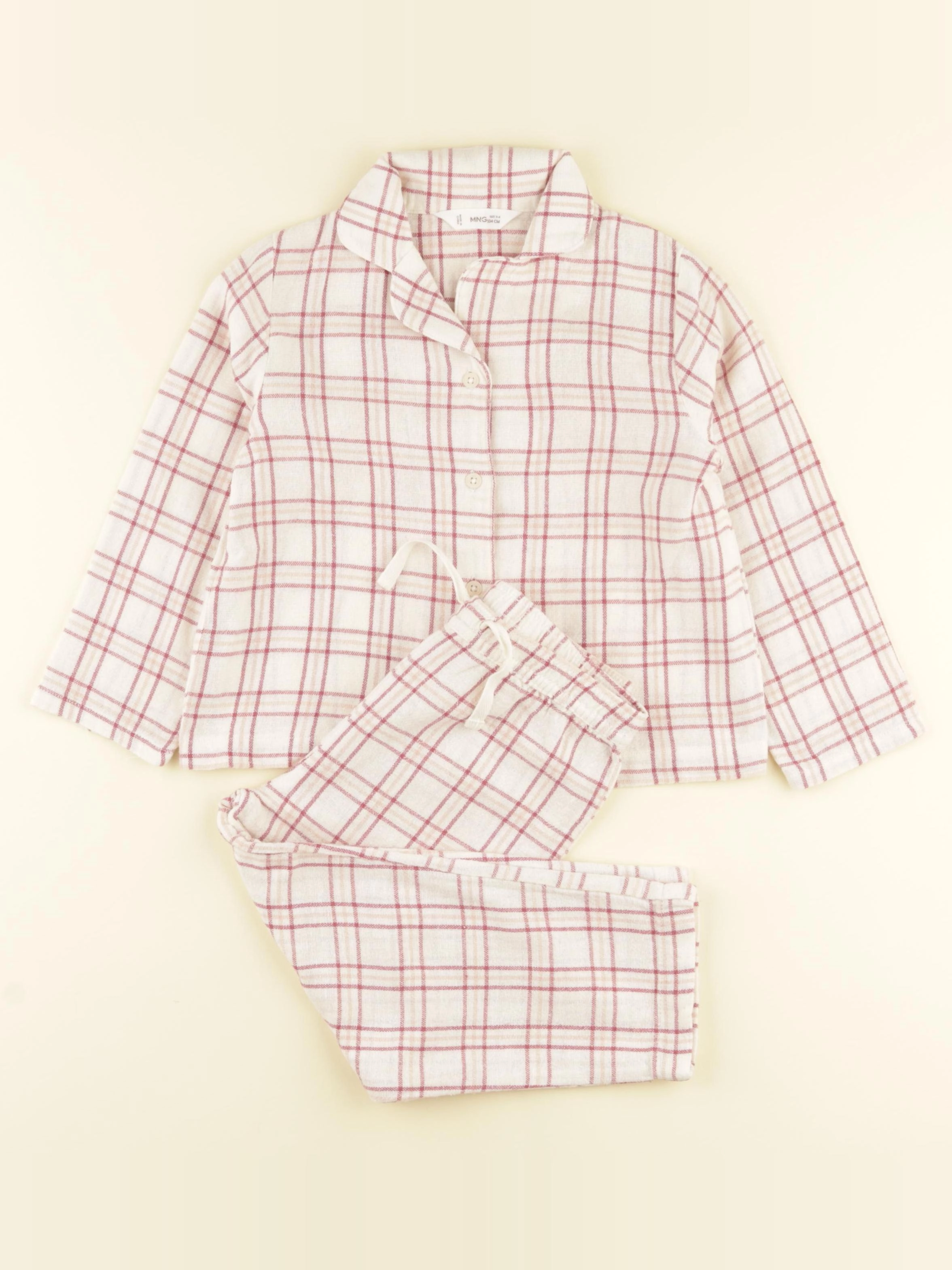 Mango - pyjama coton blanc, rose - 3/4 ans
