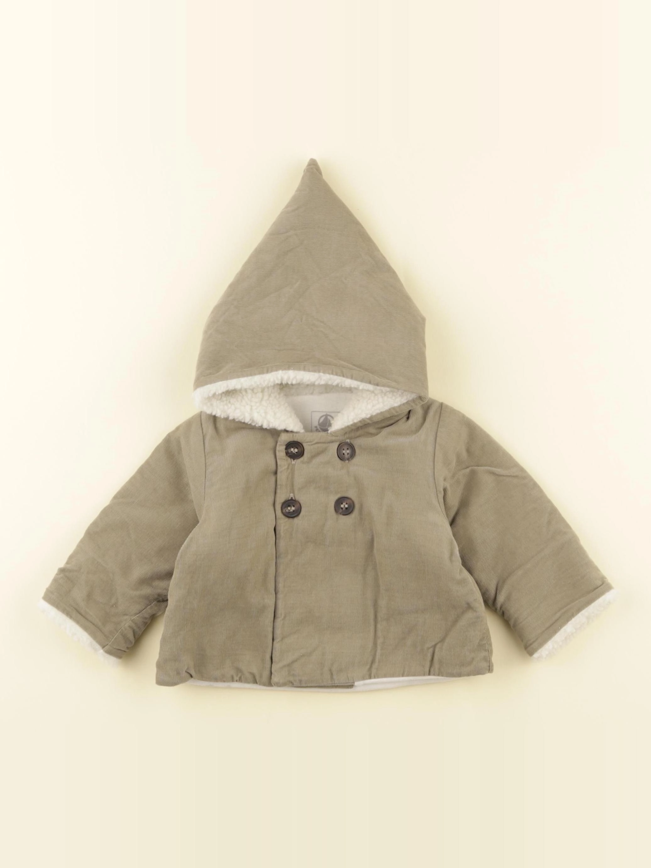 Petit Bateau - veste doublé vert - 1 mois