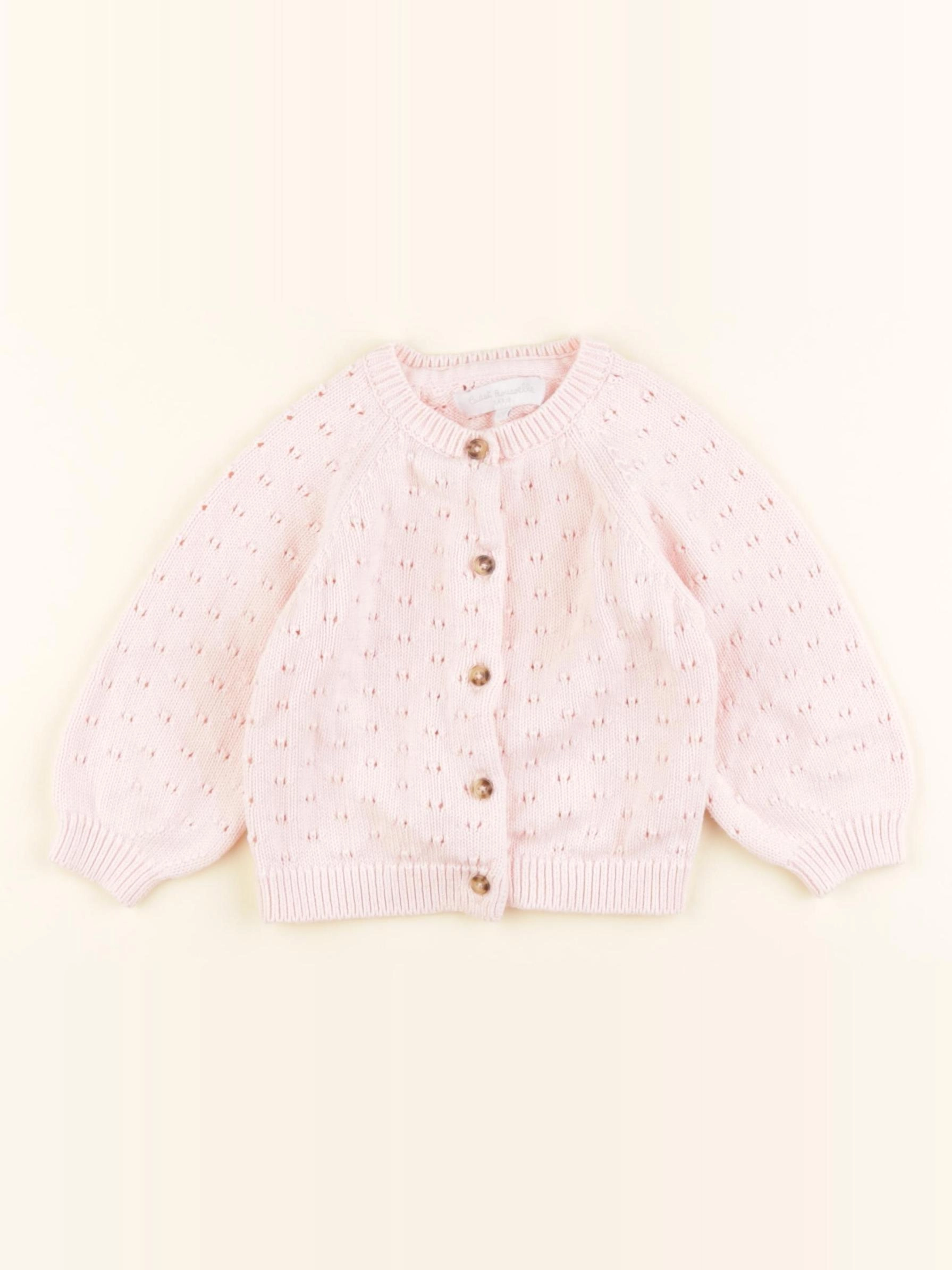 Cadet Rousselle - gilet rose - 12 mois