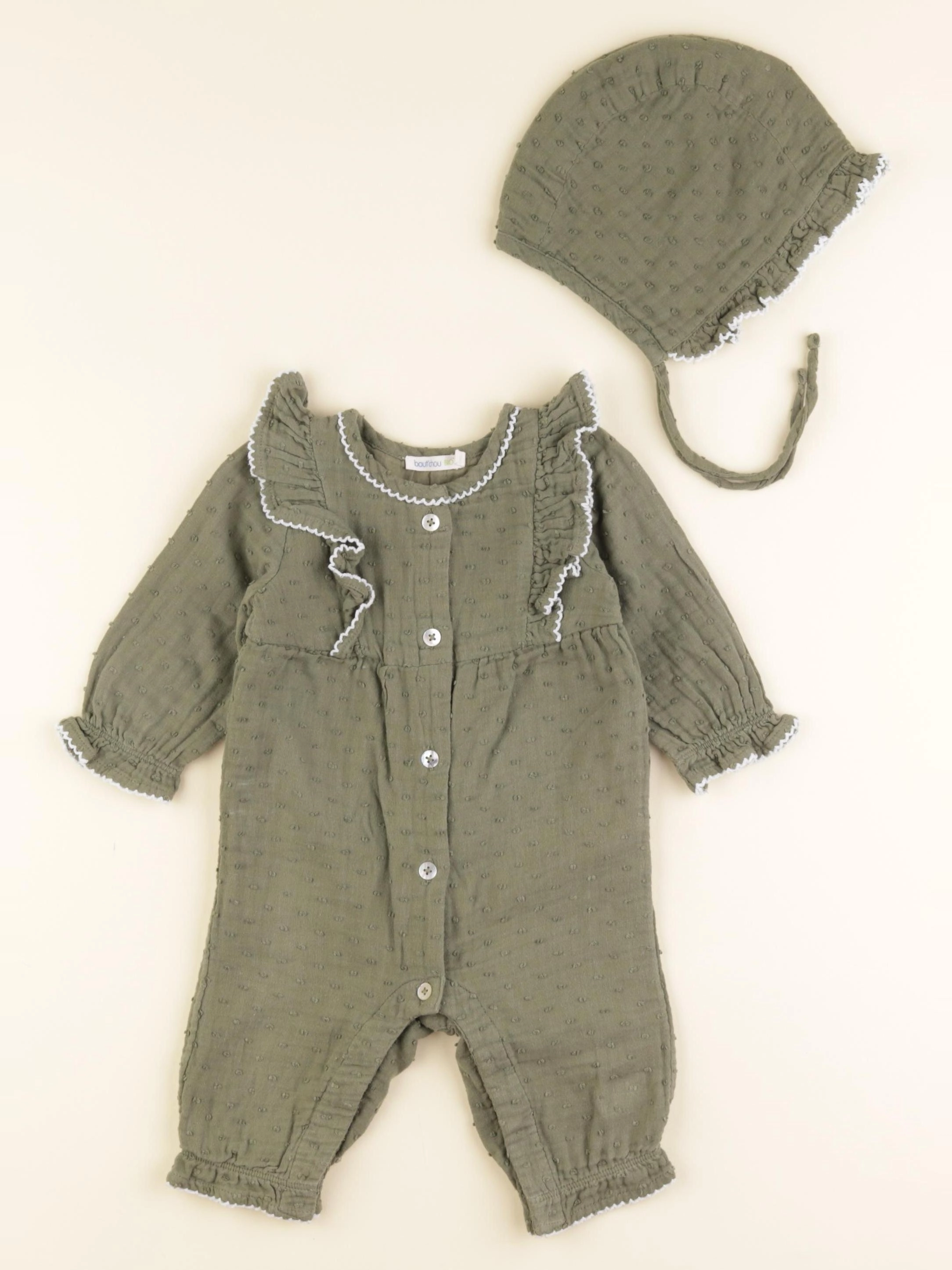 Boutchou - combinaison vert - 3 mois
