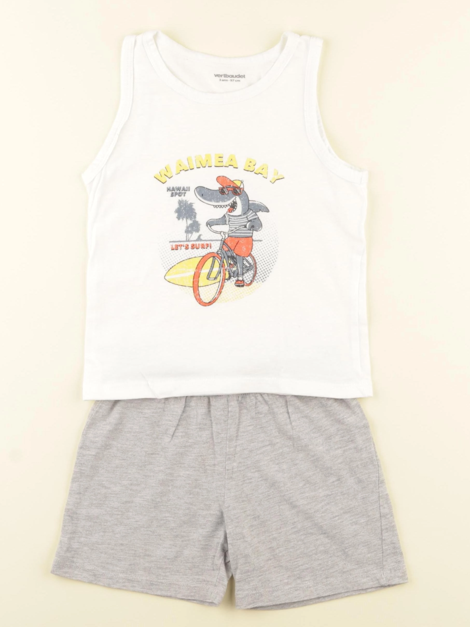 Vertbaudet - pyjama coton blanc - 3 ans