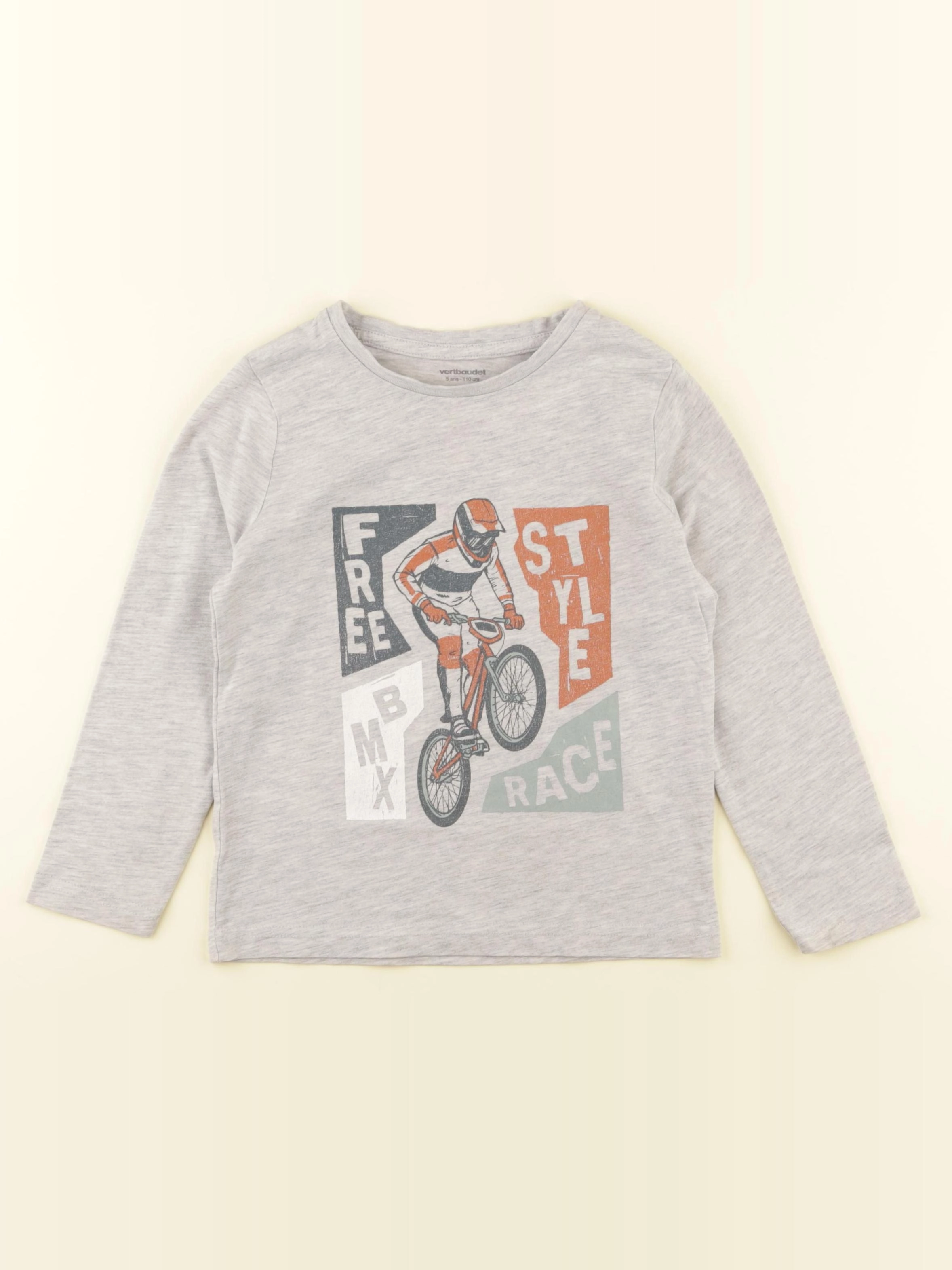 Vertbaudet - tee-shirt gris - 5 ans
