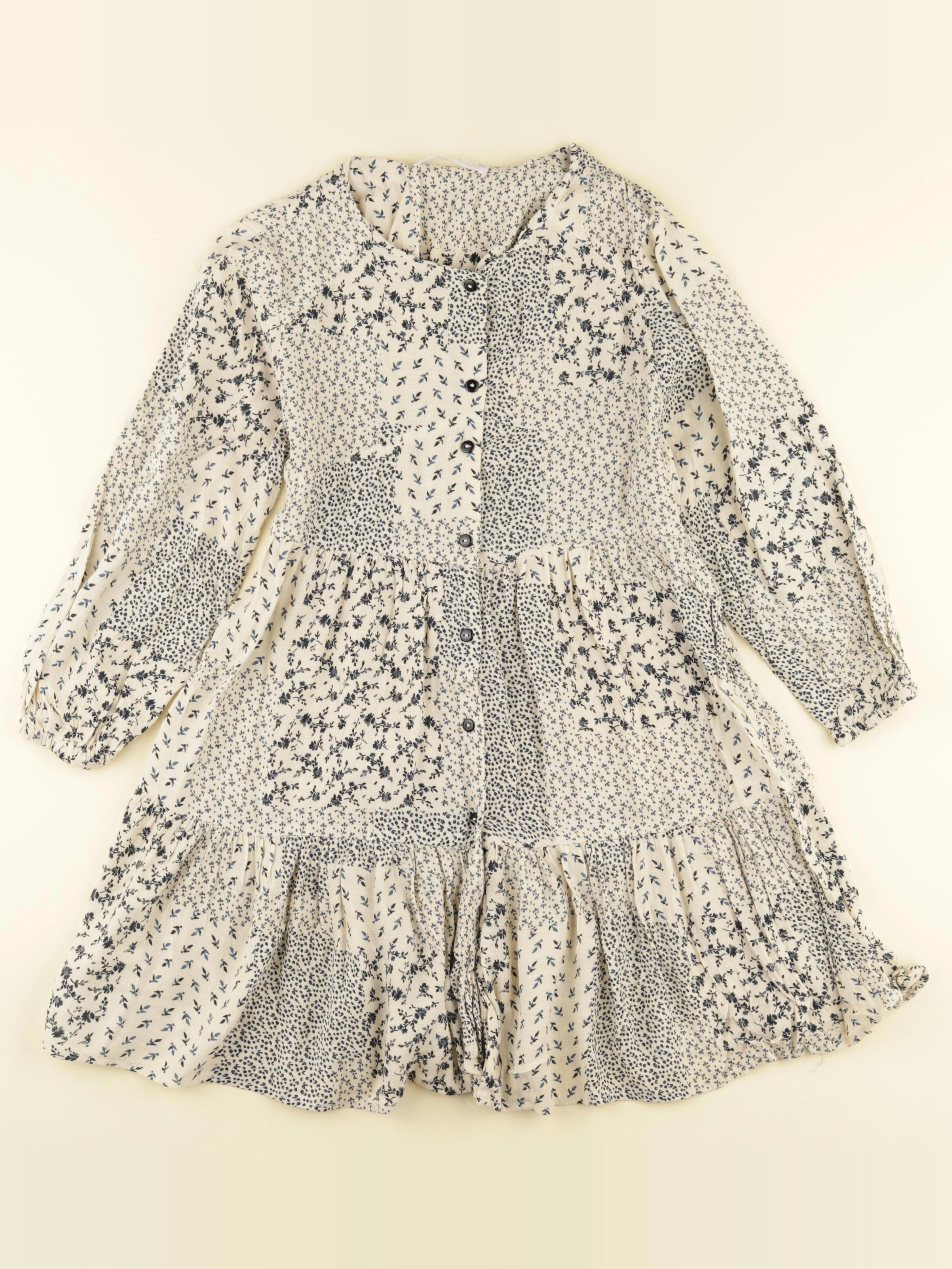 Zara - robe beige, bleu - 9 ans