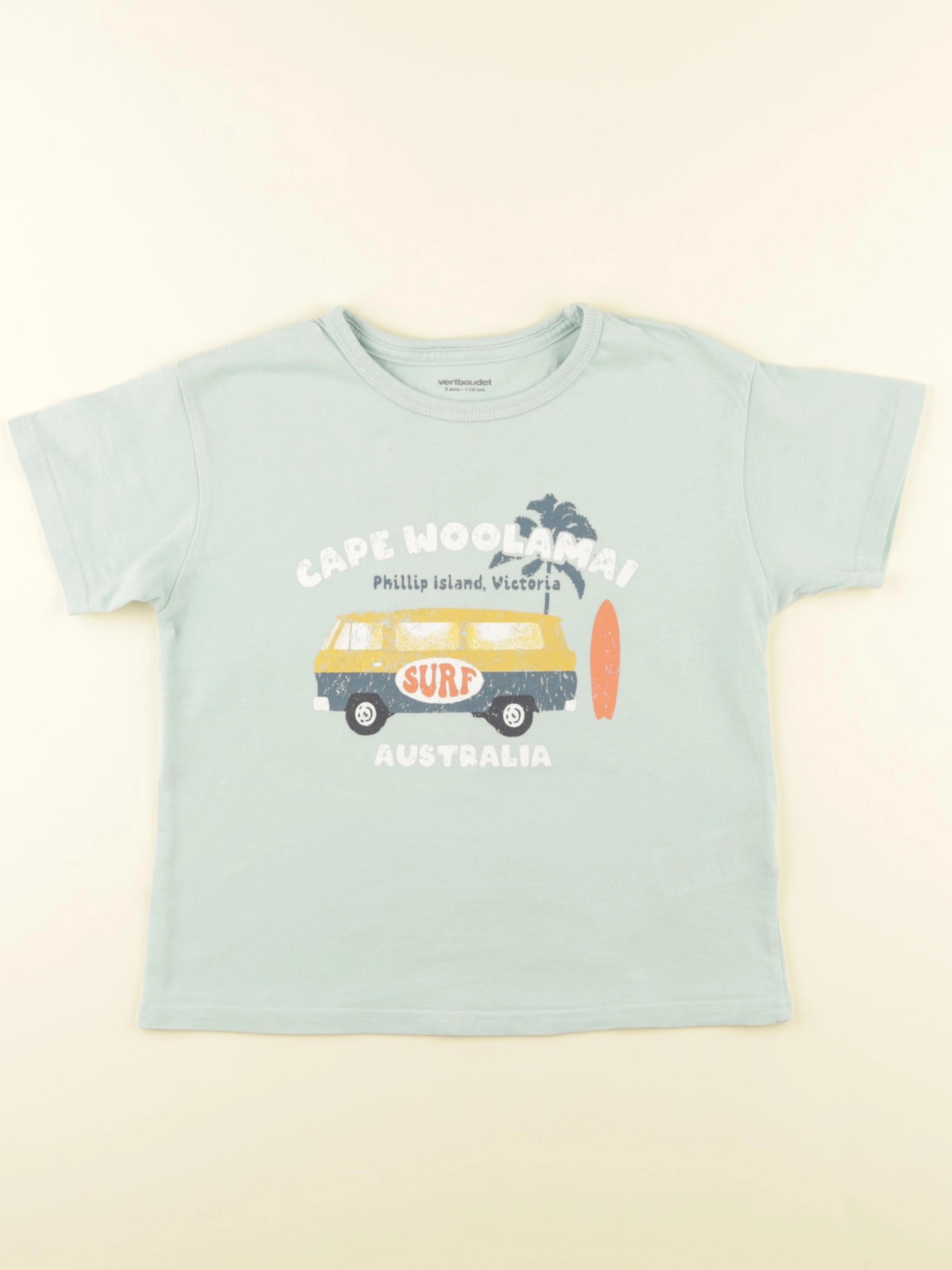 Vertbaudet - tee-shirt vert - 5 ans