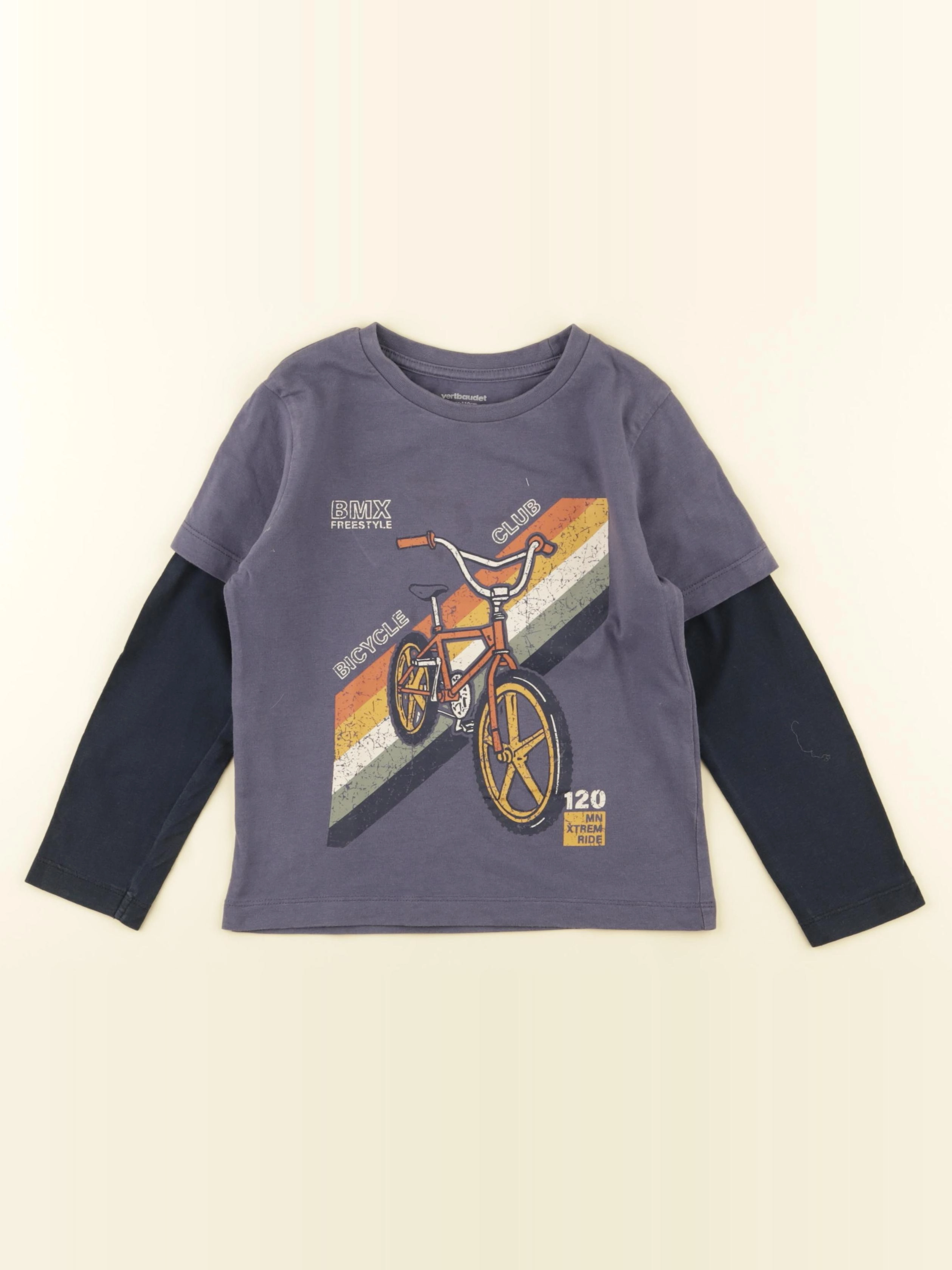 Vertbaudet - tee-shirt bleu - 5 ans