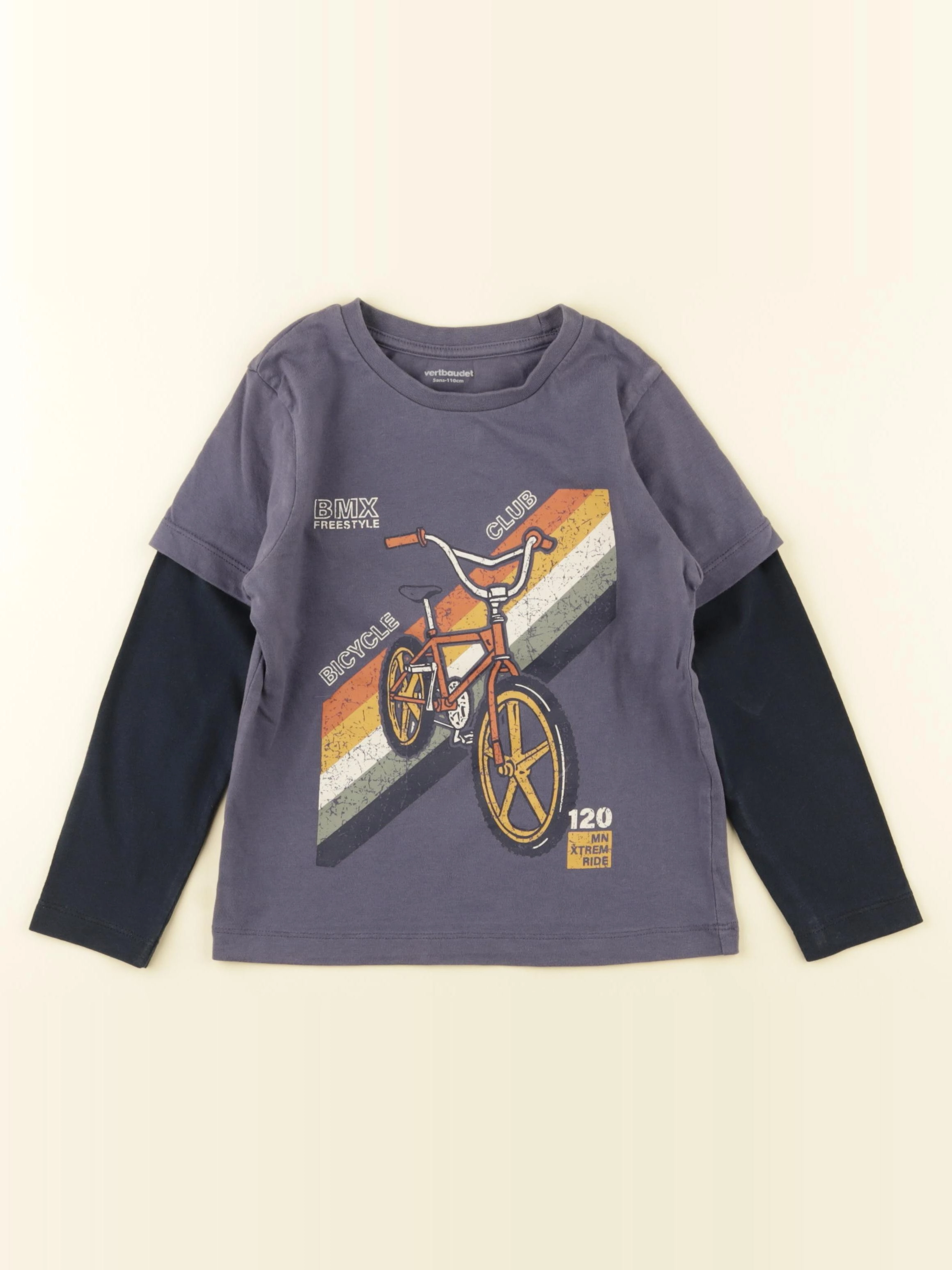 Vertbaudet - tee-shirt bleu - 5 ans