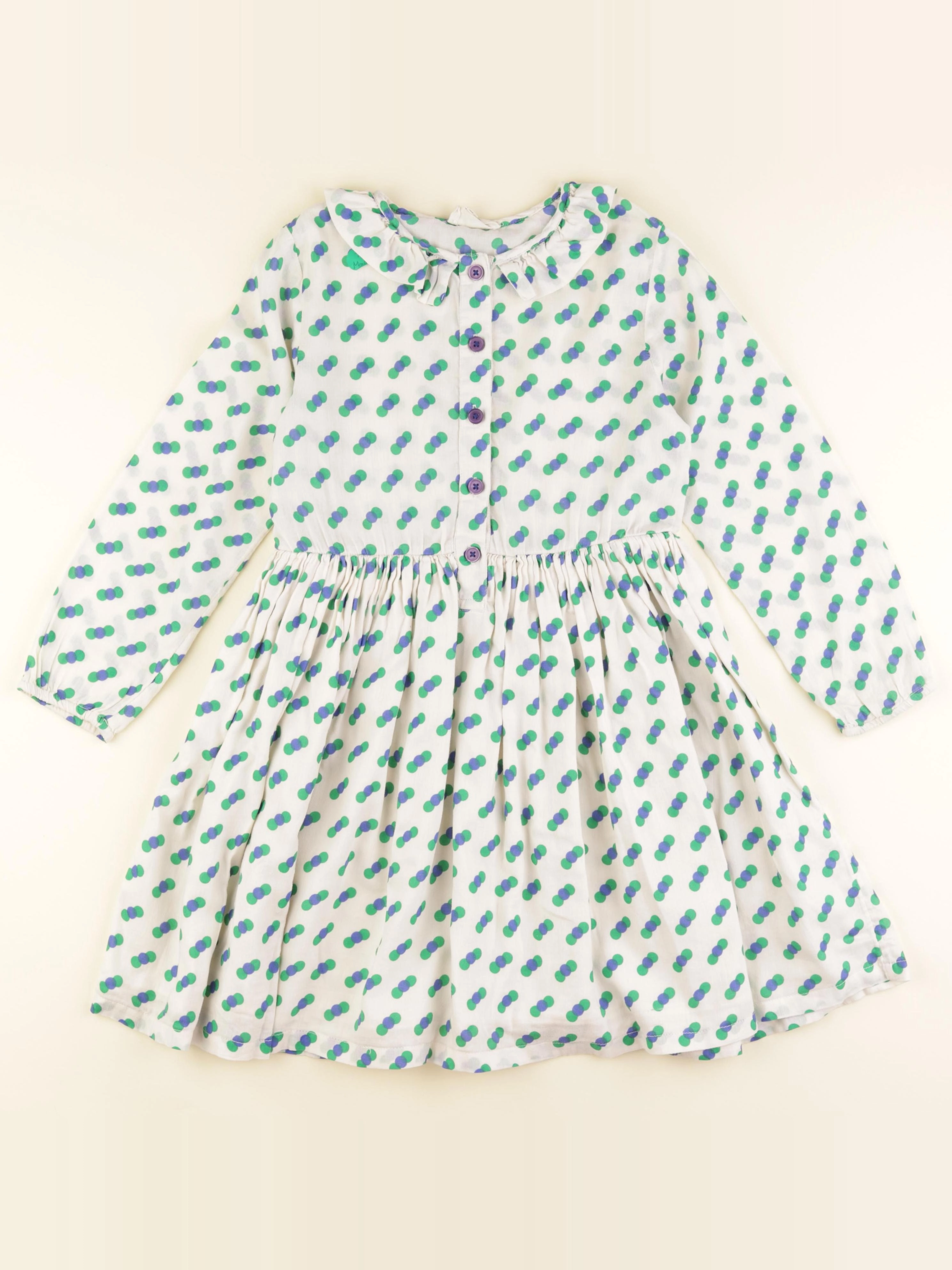 Monoprix - robe blanc, bleu, vert - 8/10 ans