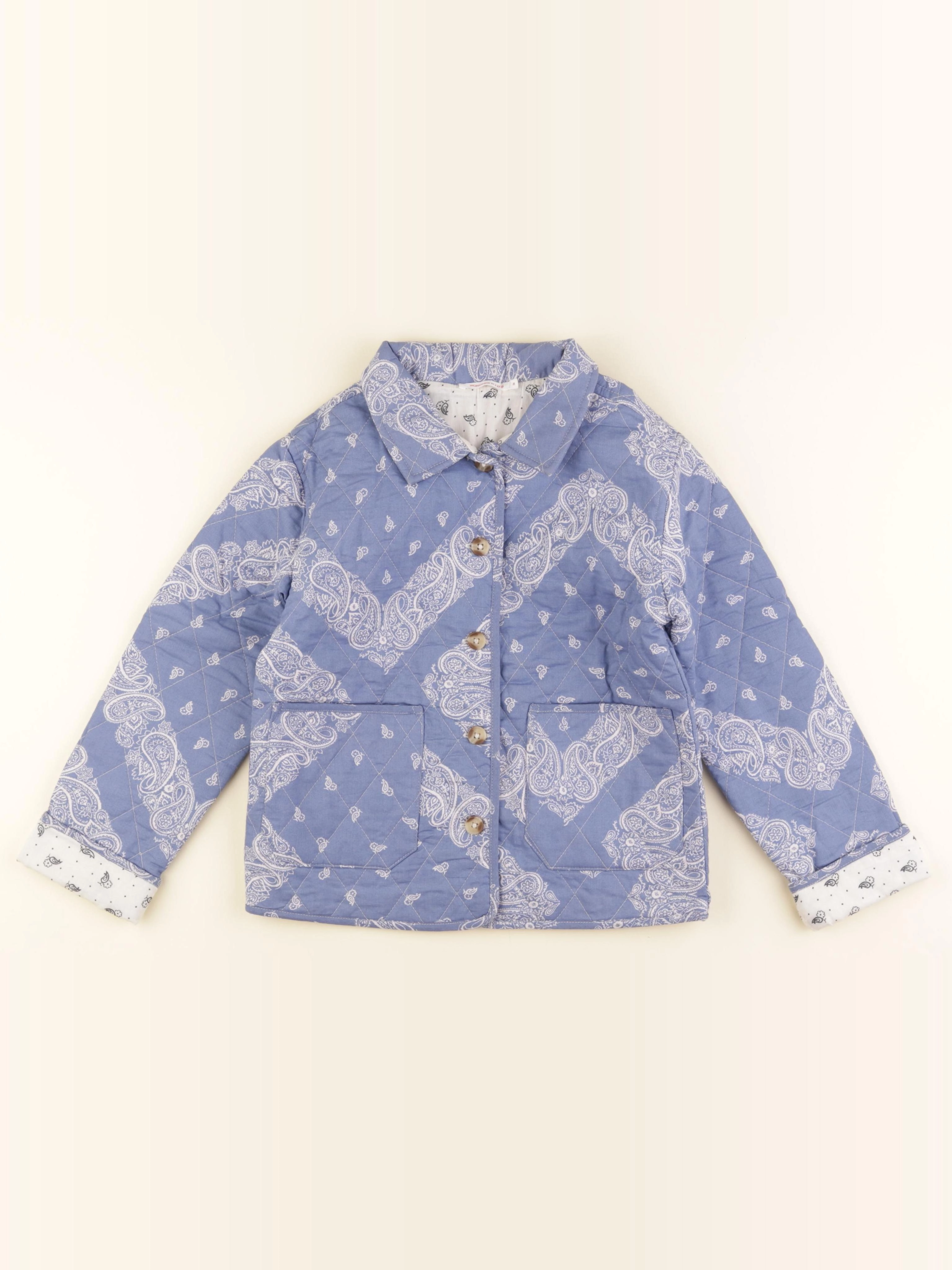 Monoprix - veste blanc, bleu - 8 ans