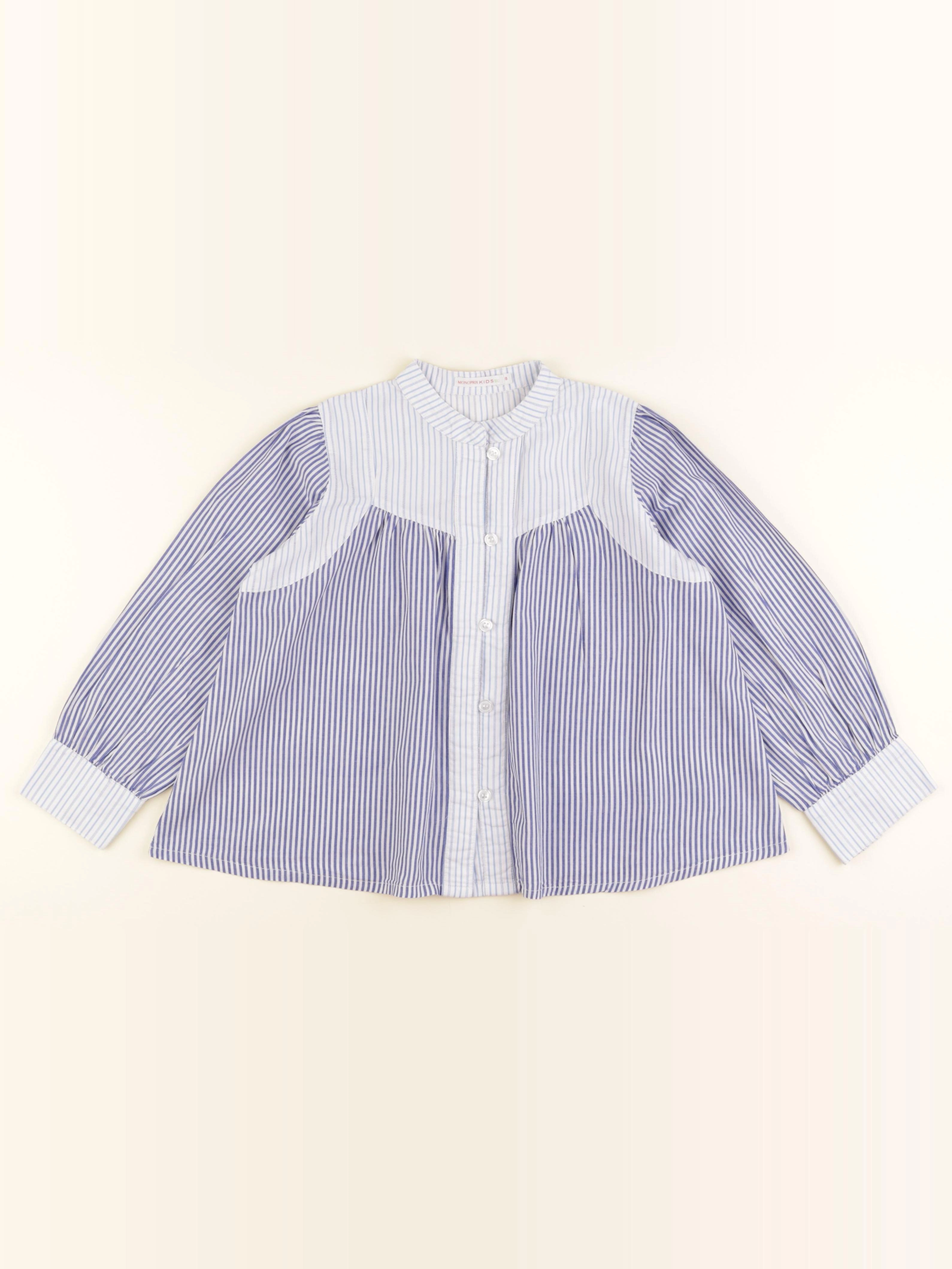 Monoprix - blouse blanc, bleu - 8 ans
