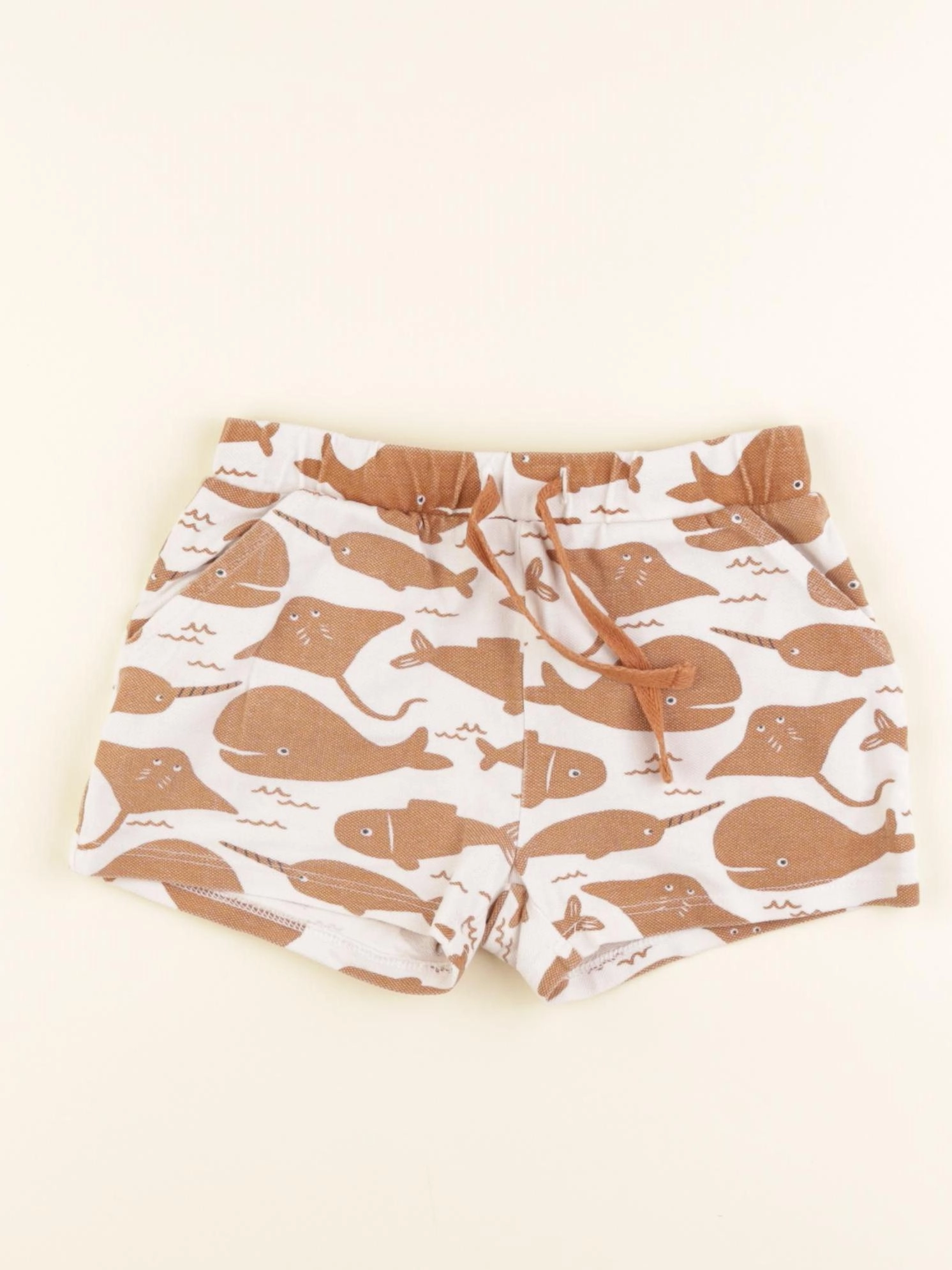 Boutchou - short marron, blanc - 36 mois