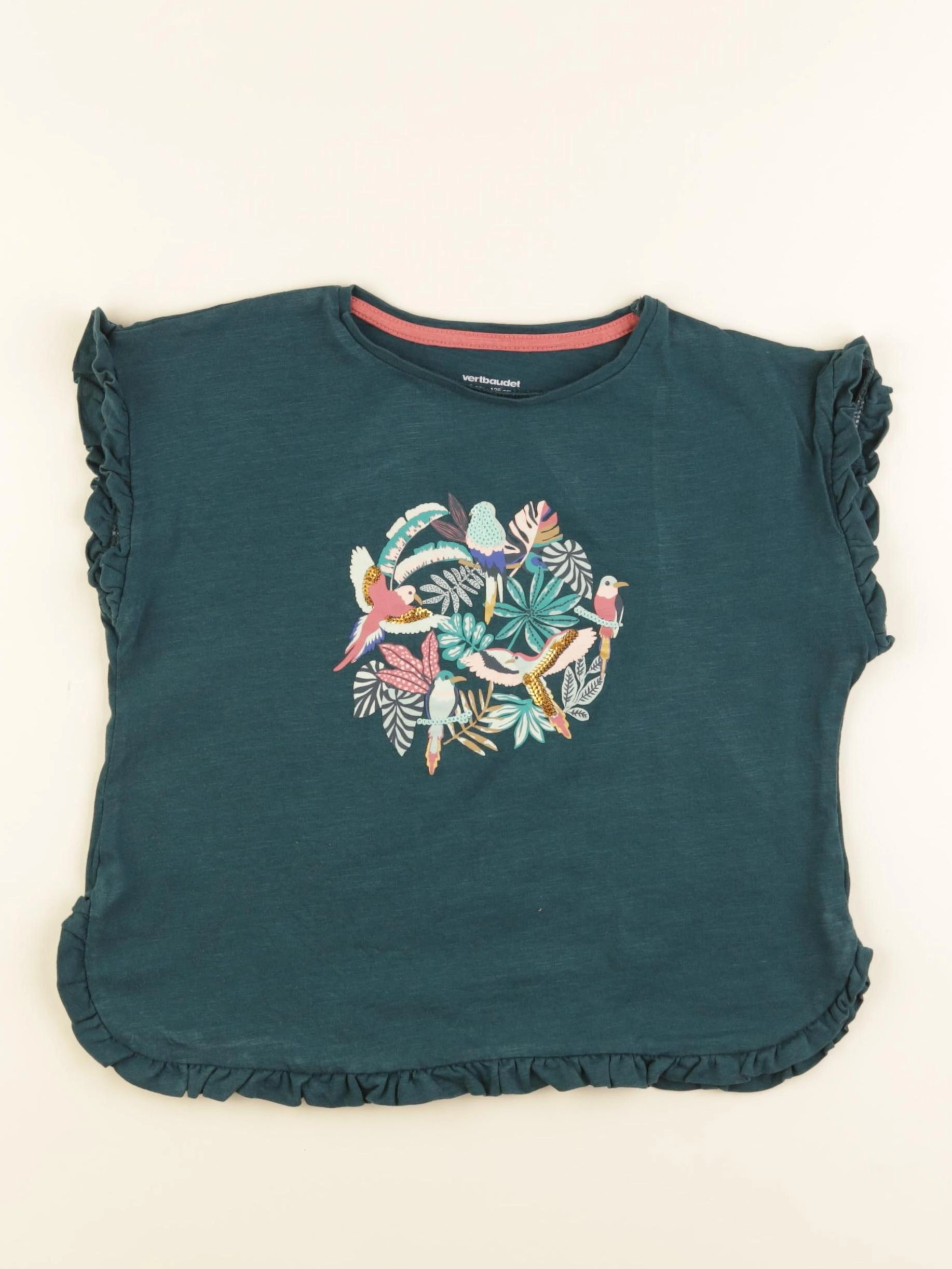 Vertbaudet - tee-shirt vert - 8 ans