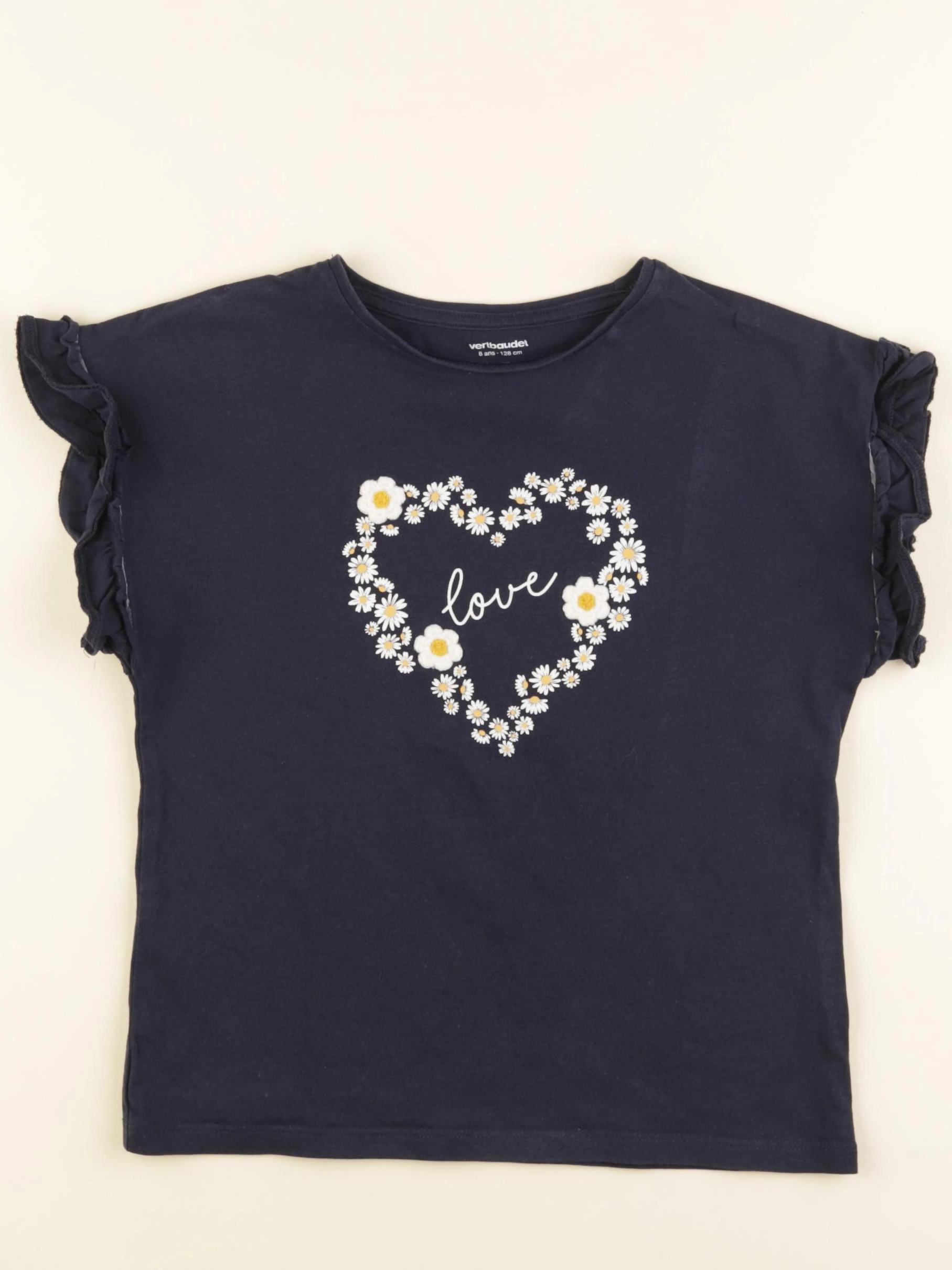 Vertbaudet - tee-shirt bleu - 8 ans