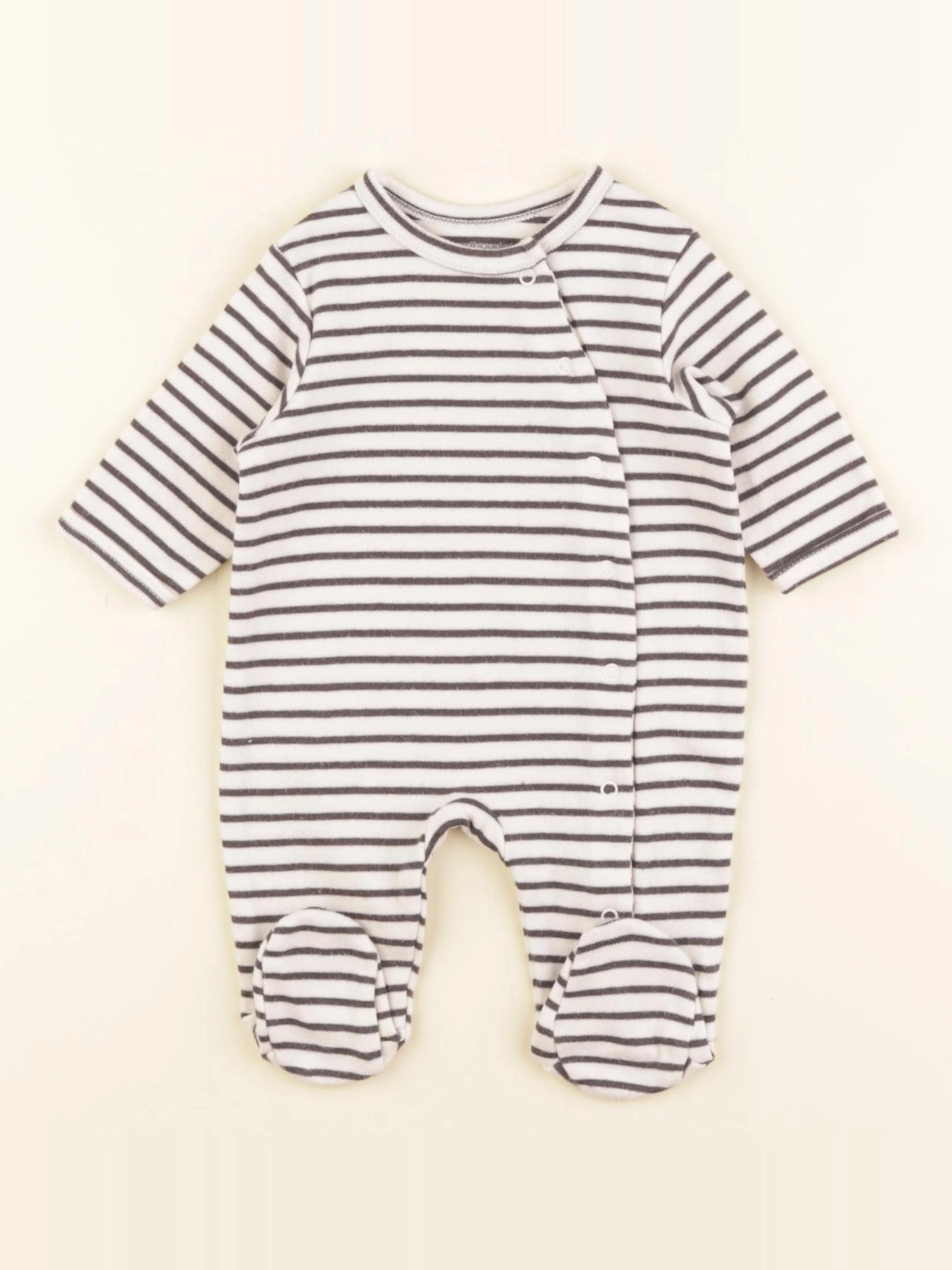 Vertbaudet - pyjama coton bleu, blanc - 1 mois