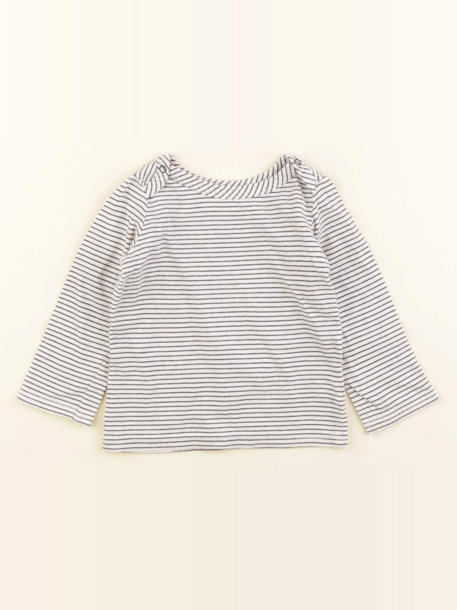 Cyrillus - tee-shirt blanc, bleu - 9 mois