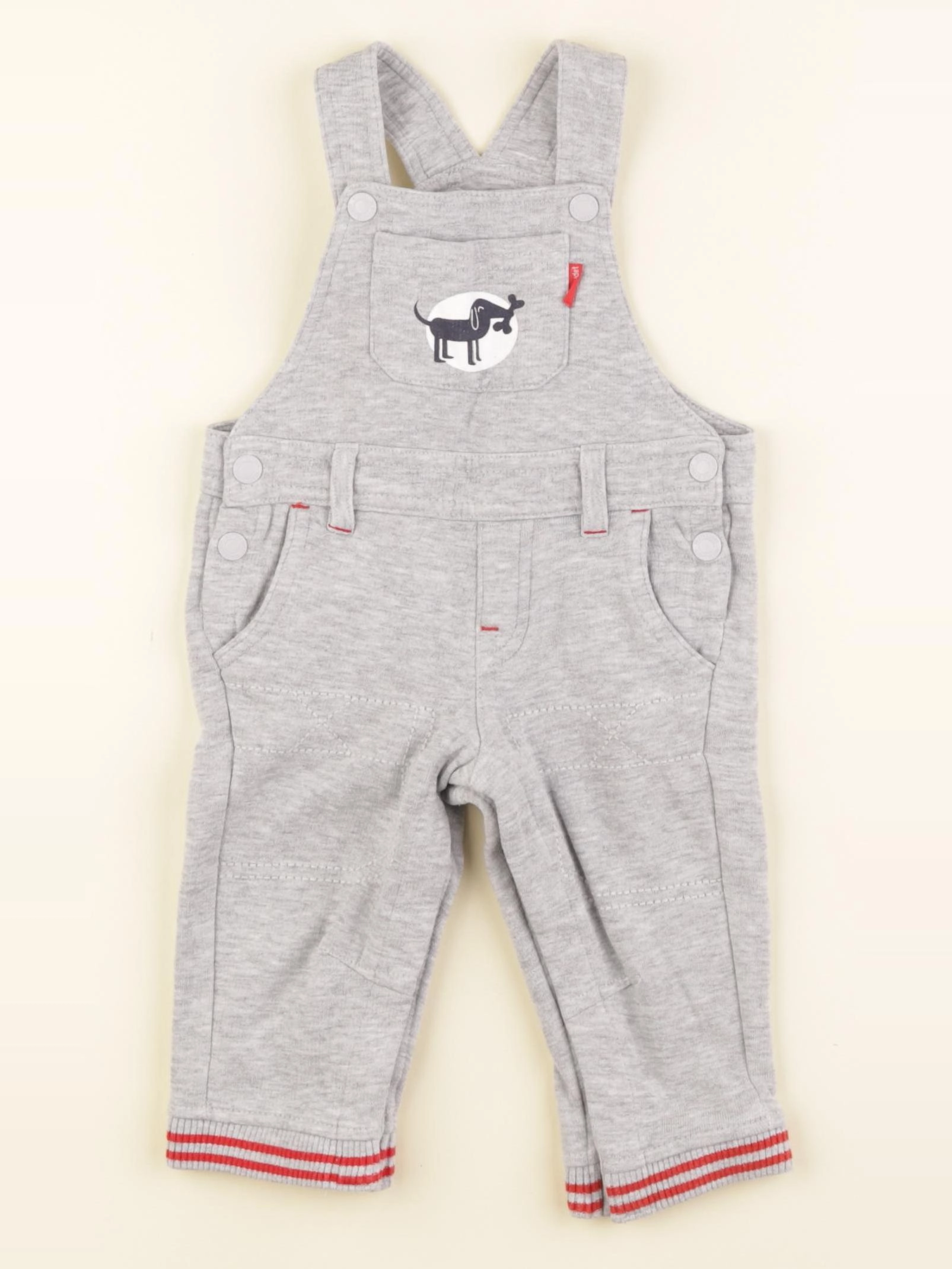 Vertbaudet - salopette gris - 9 mois