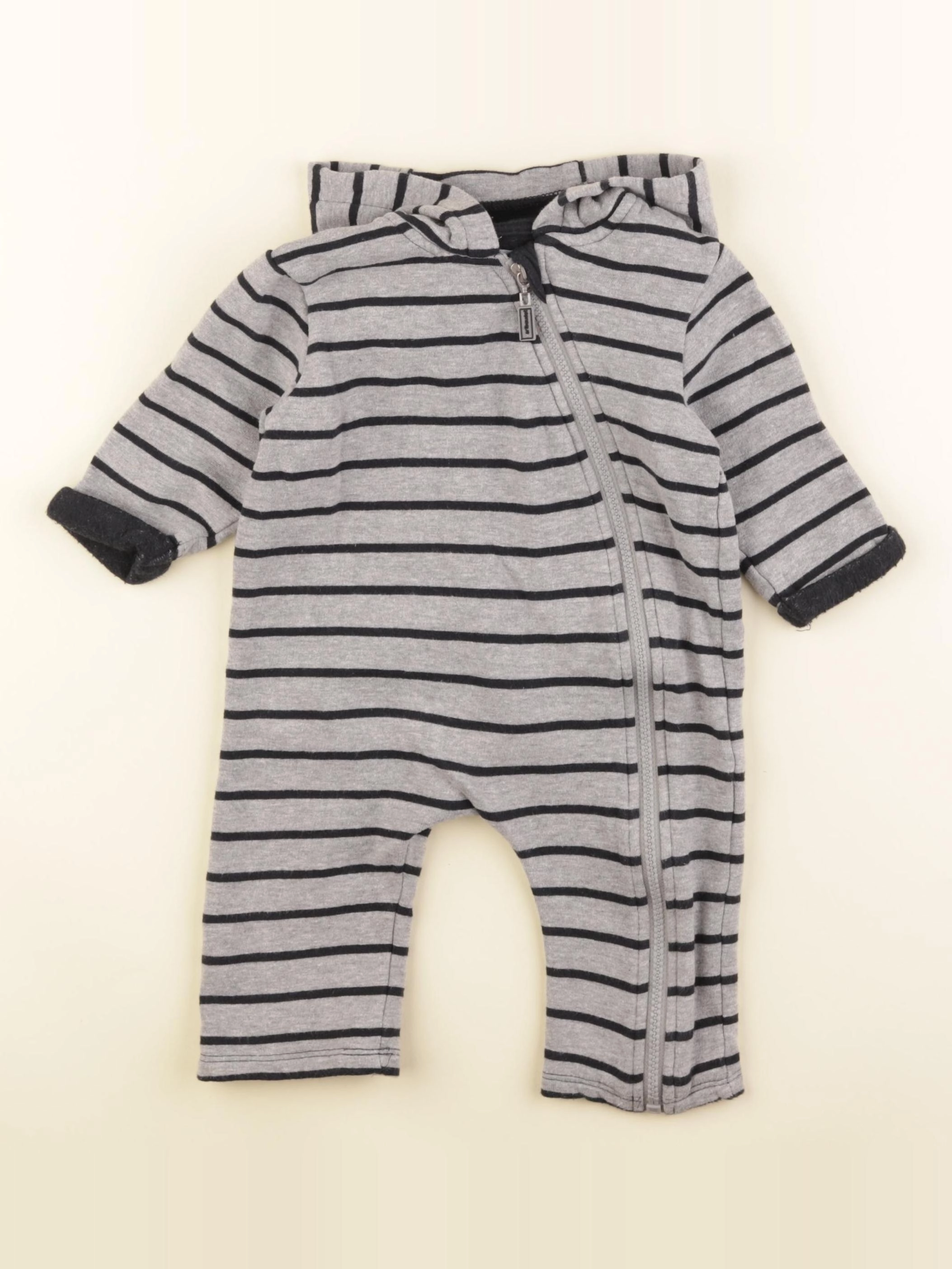 Vertbaudet - combinaison bleu, gris - 9 mois