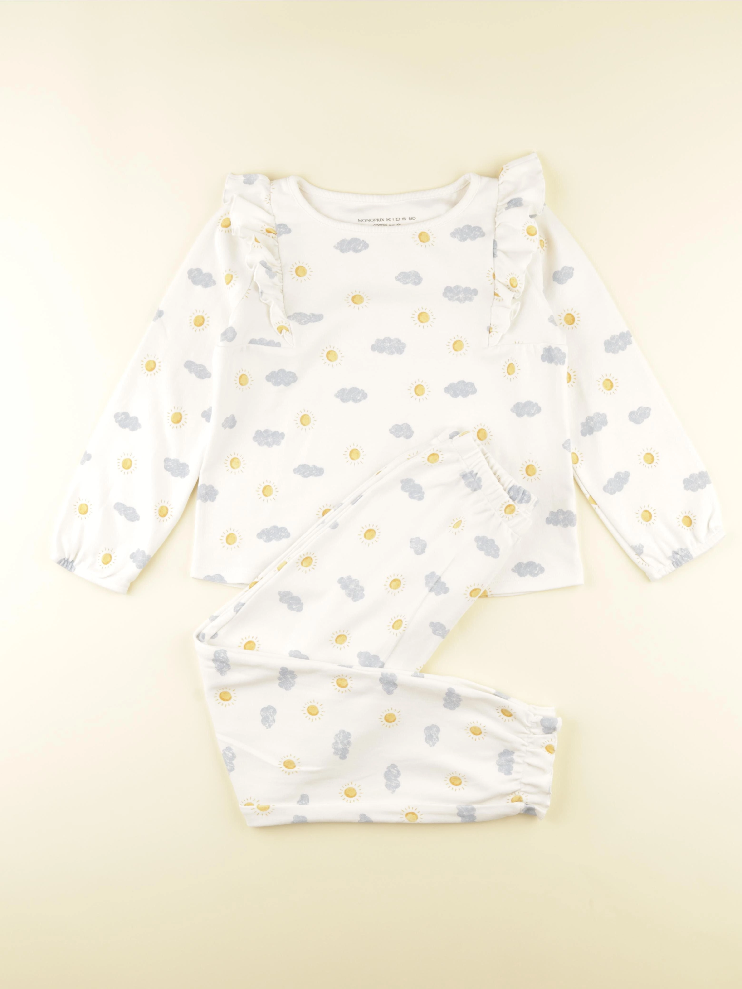 Monoprix - pyjama coton blanc - 10 ans