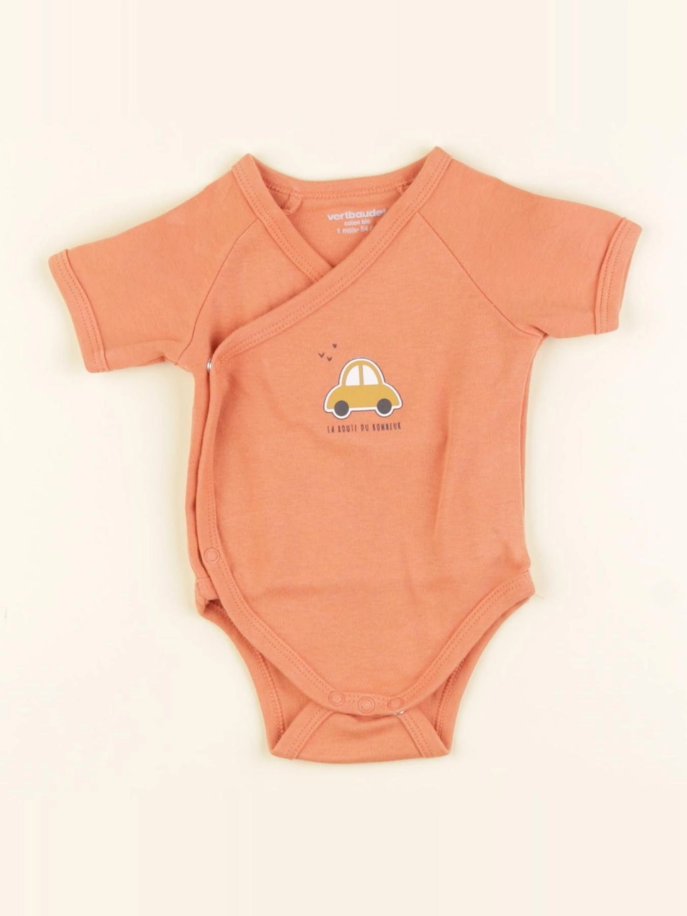 Vertbaudet - body orange - 1 mois