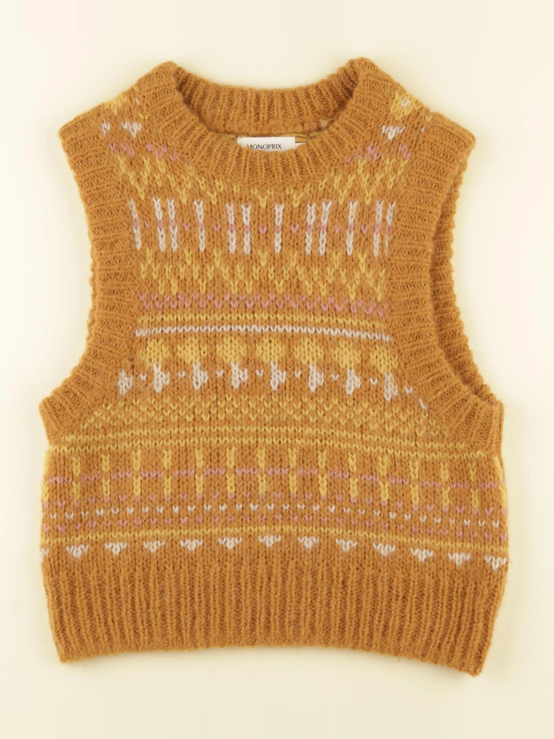 Monoprix - pull marron - 10 ans