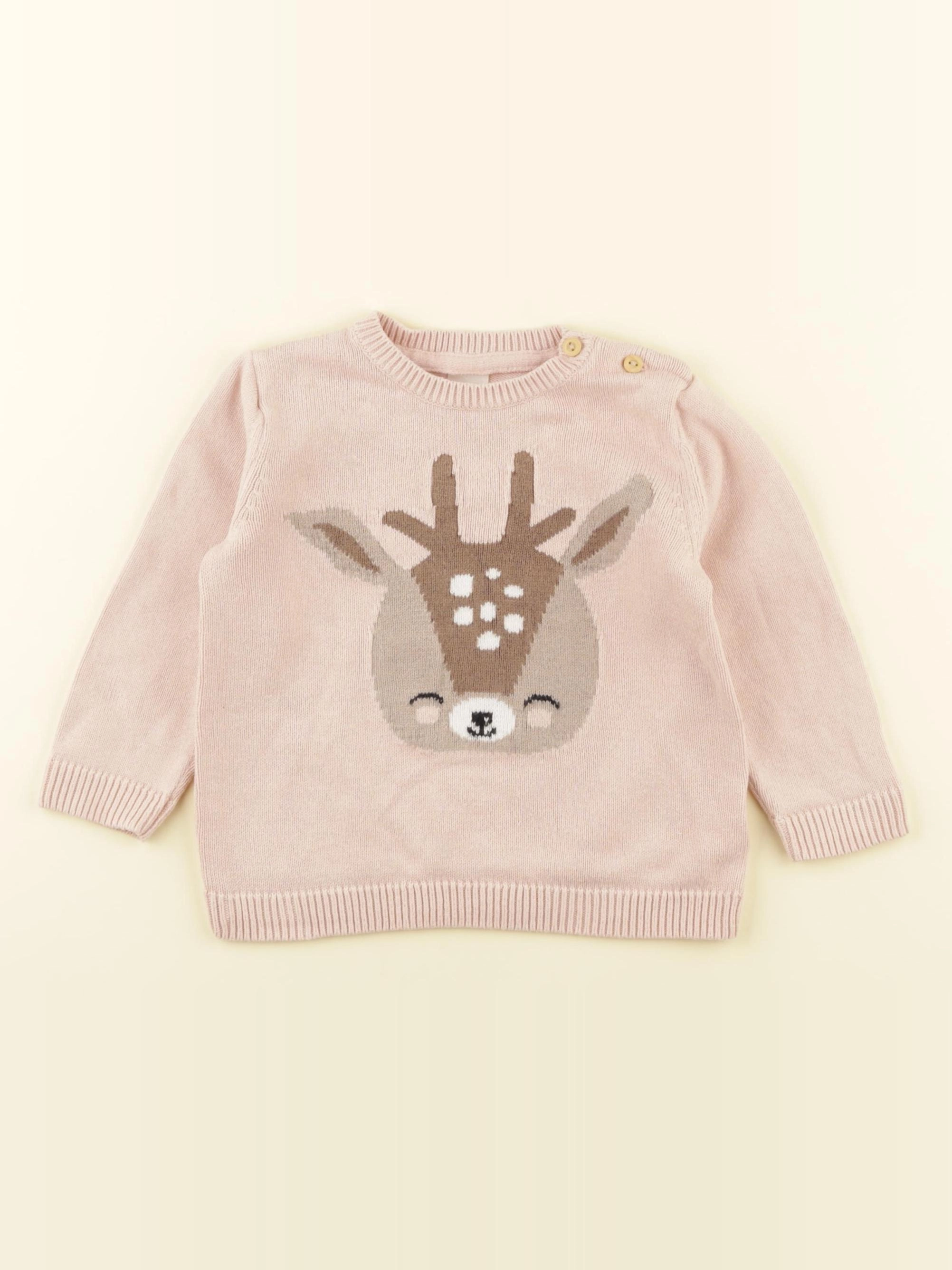 H&M - pull rose - 12 mois