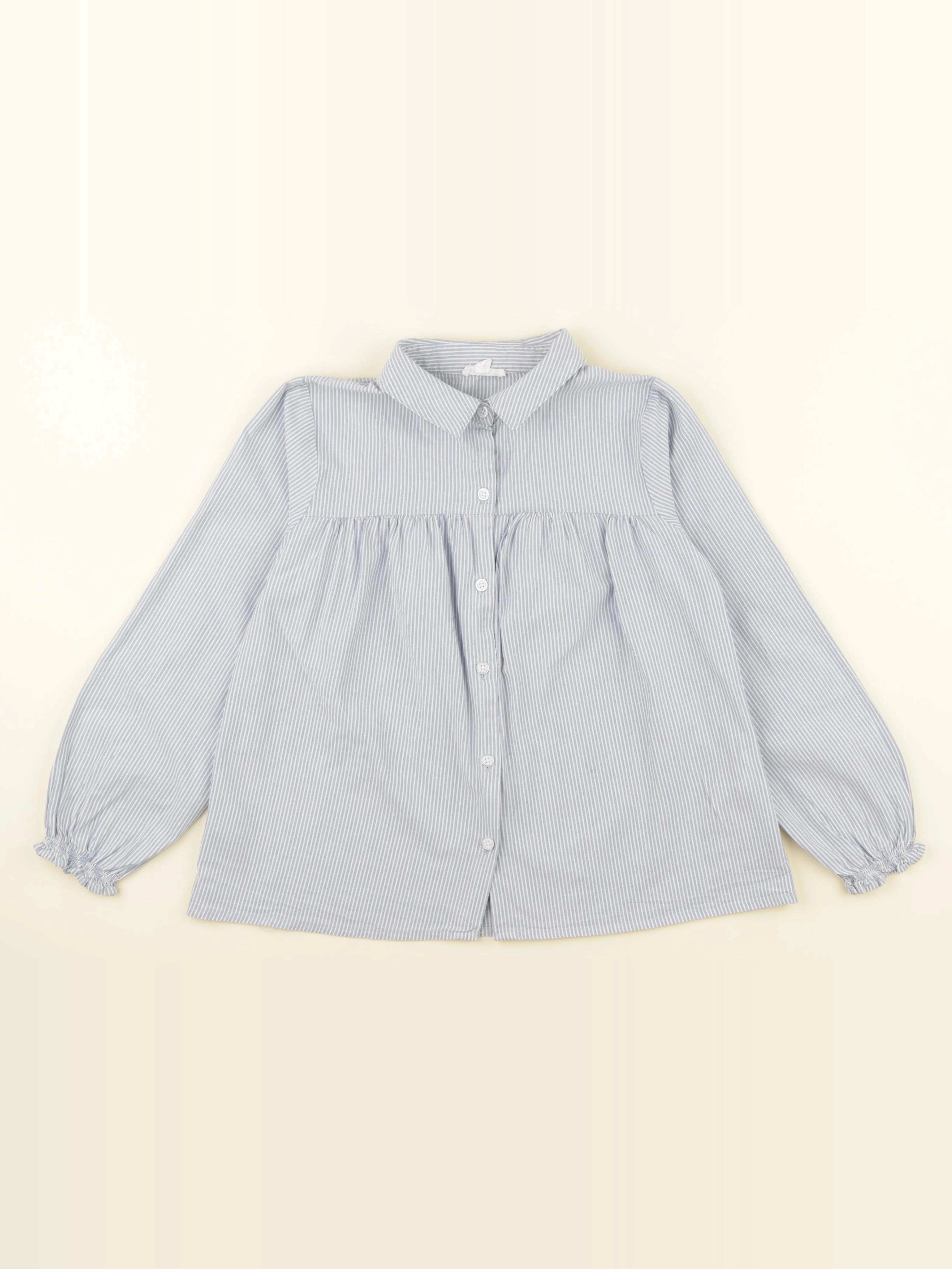 Vertbaudet - blouse bleu, blanc - 9 ans