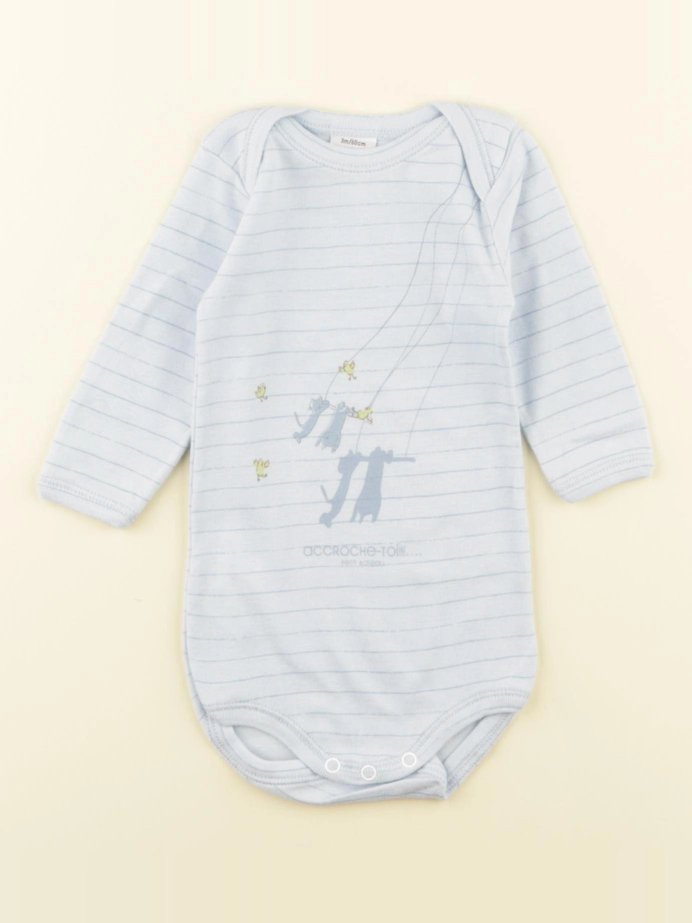 Petit Bateau - body bleu - 3 mois
