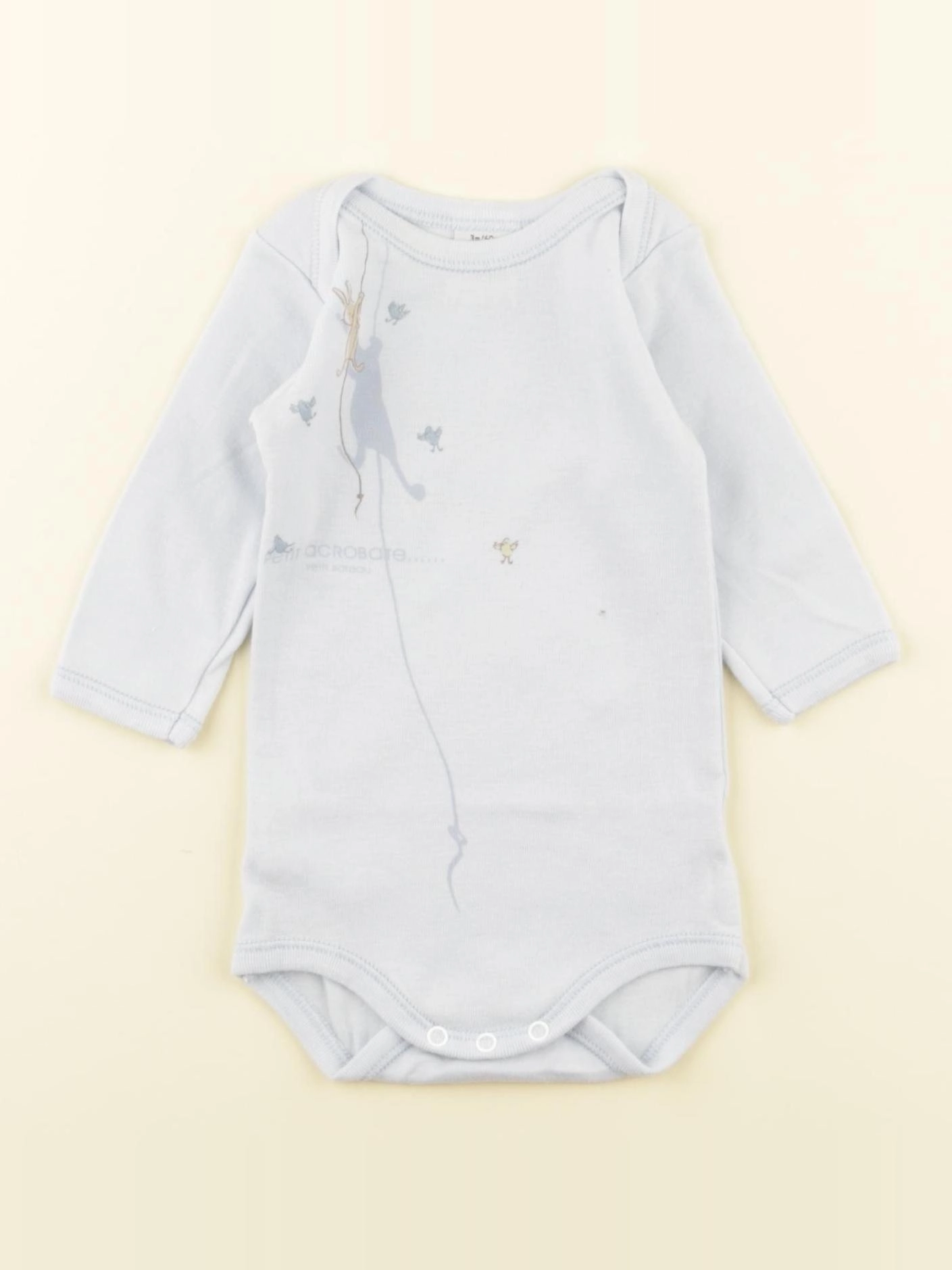 Petit Bateau - body bleu - 3 mois