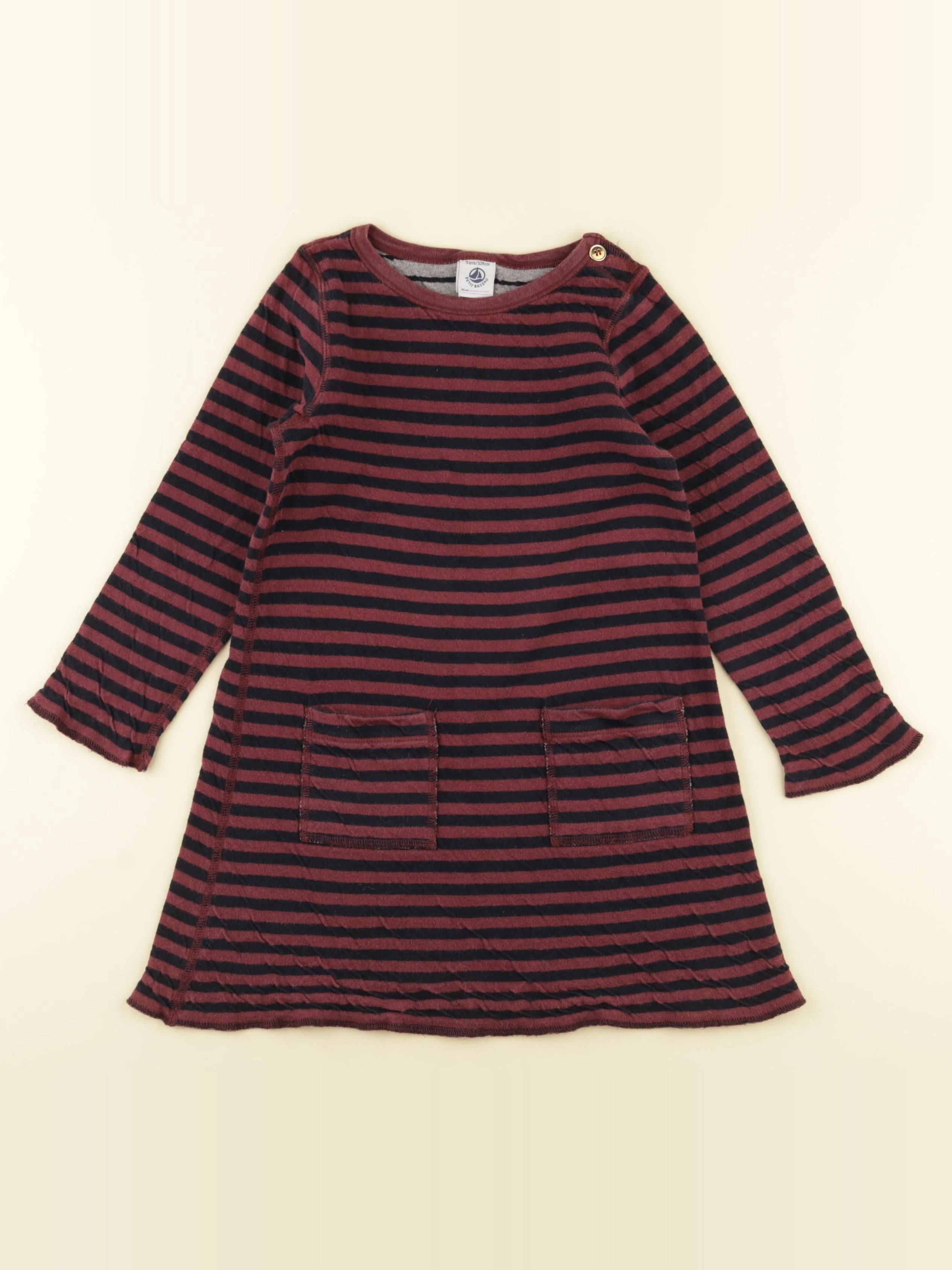 Petit Bateau - robe violet, noir - 5 ans