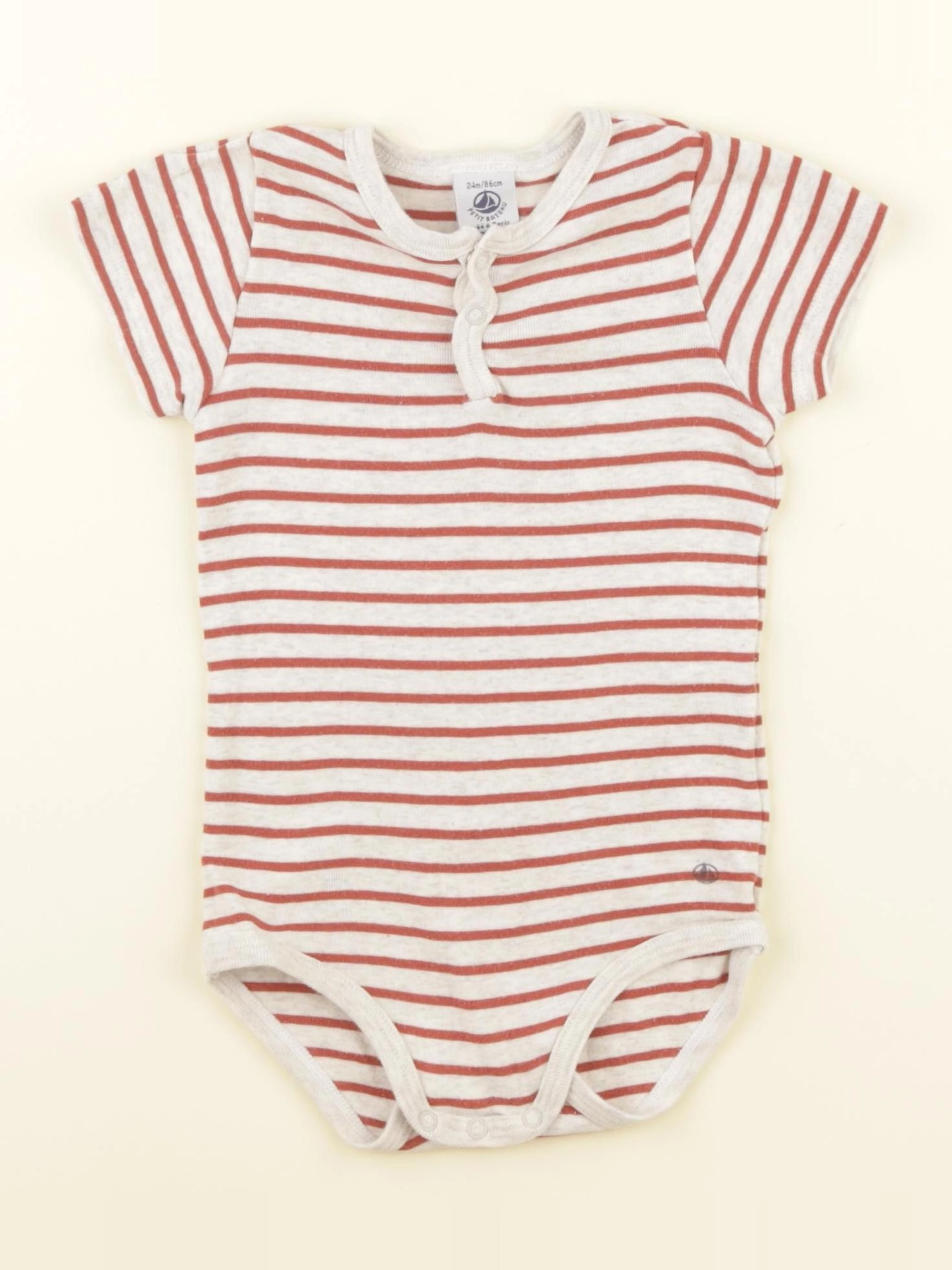 Petit Bateau - body rouge - 24 mois