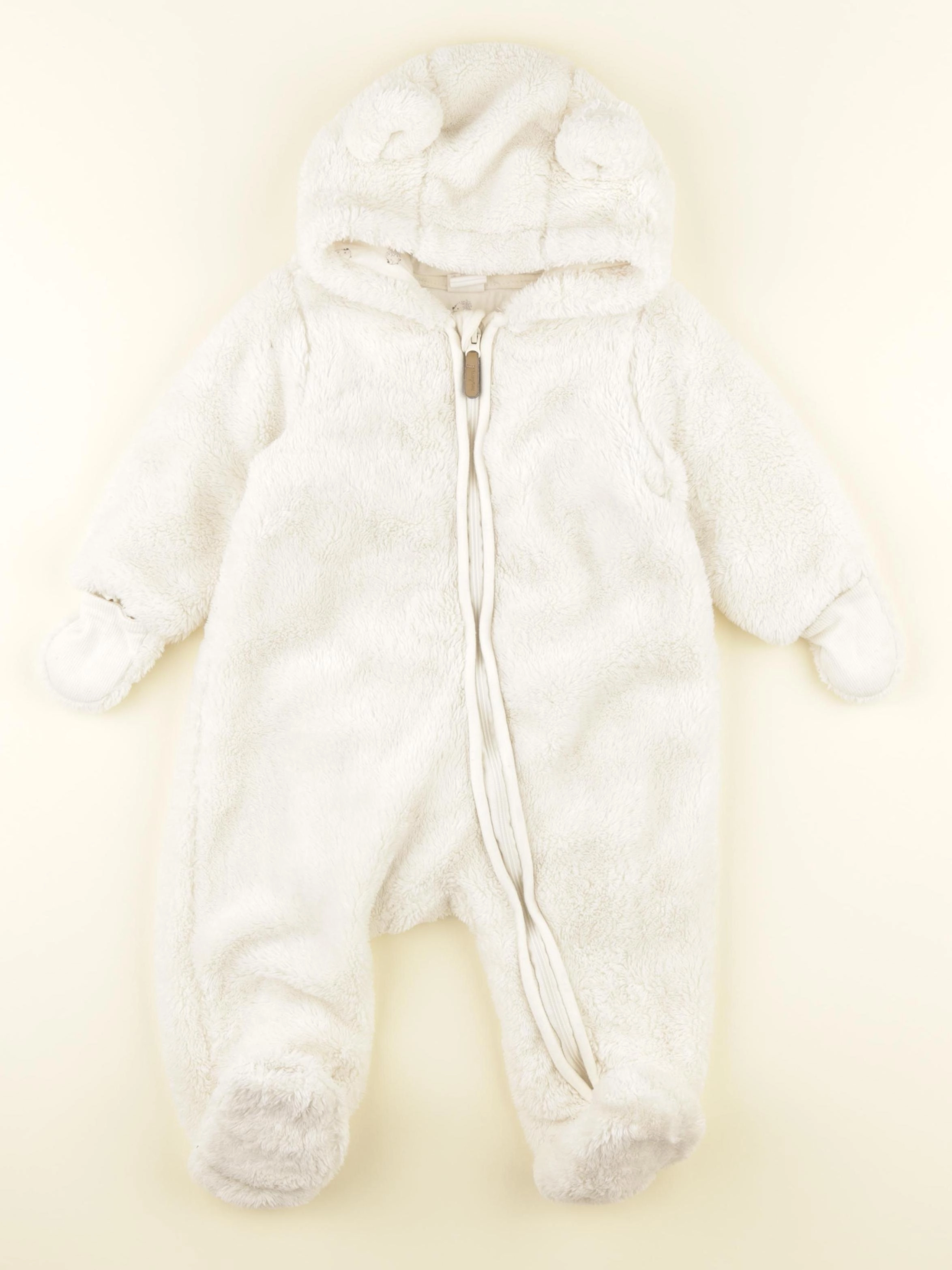 H&M - combi-pilote blanc - 6/9 mois