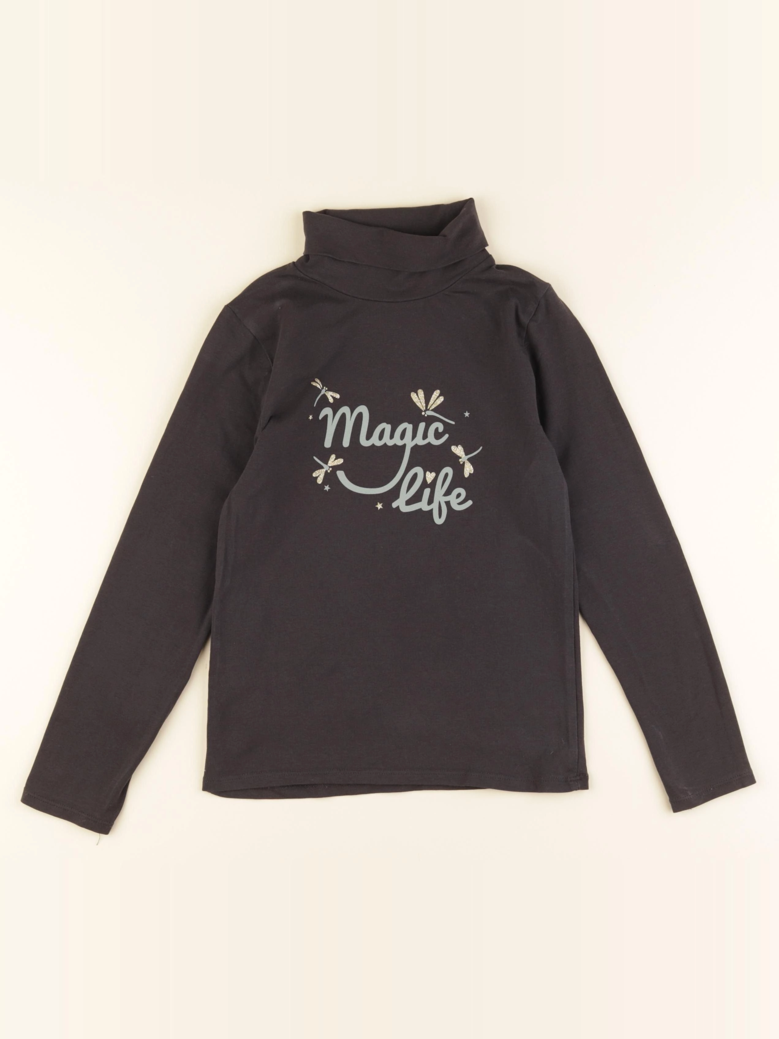 Vertbaudet - sous-pull gris - 8 ans