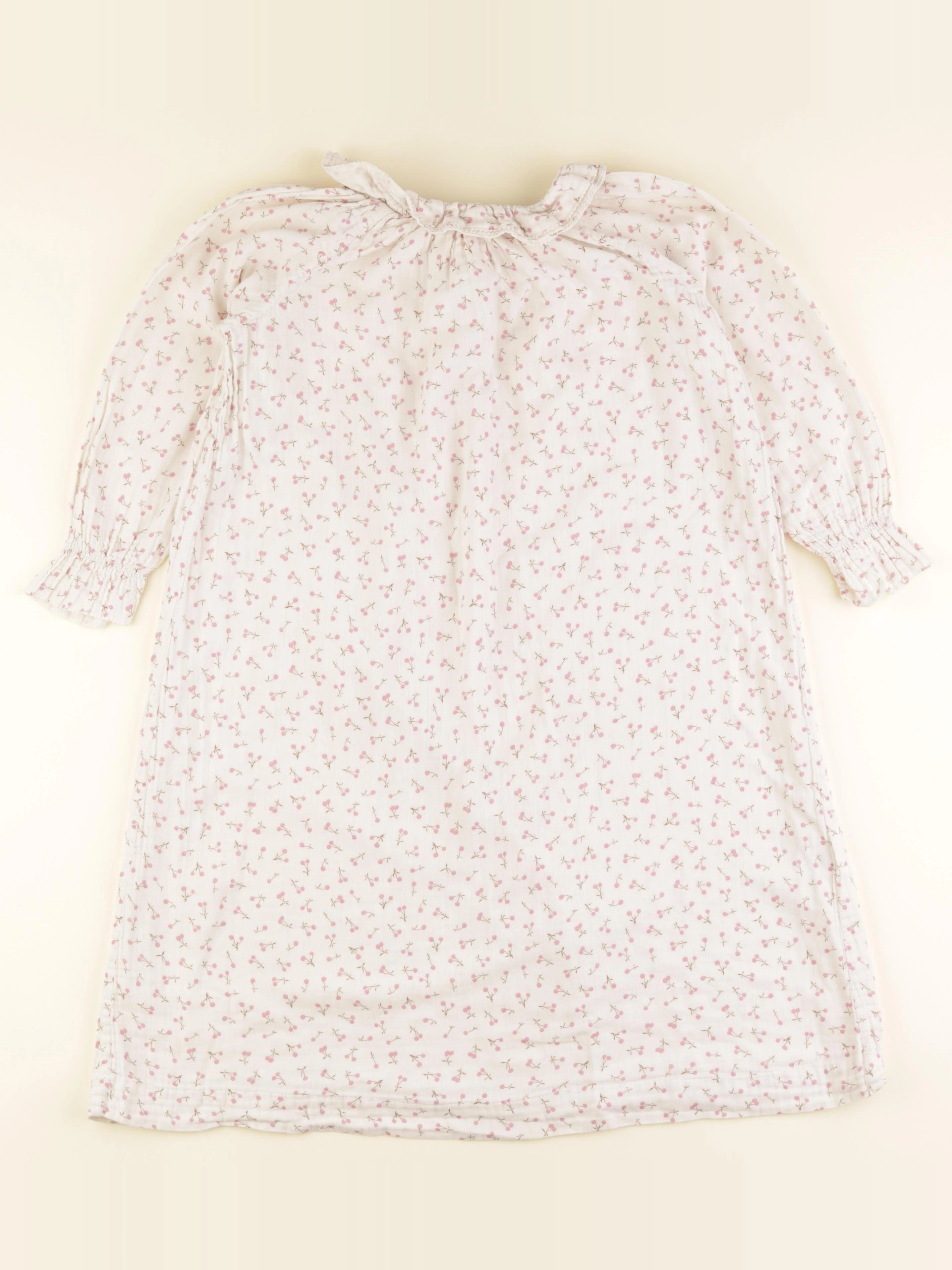 Bonpoint - chemise de nuit coton beige, rose - 6 ans