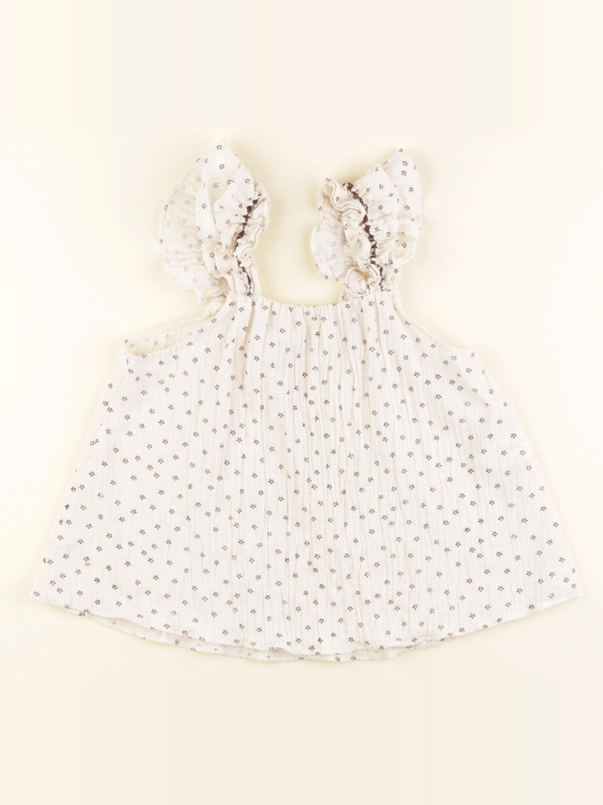 Zara - blouse beige, marron - 8/9 ans