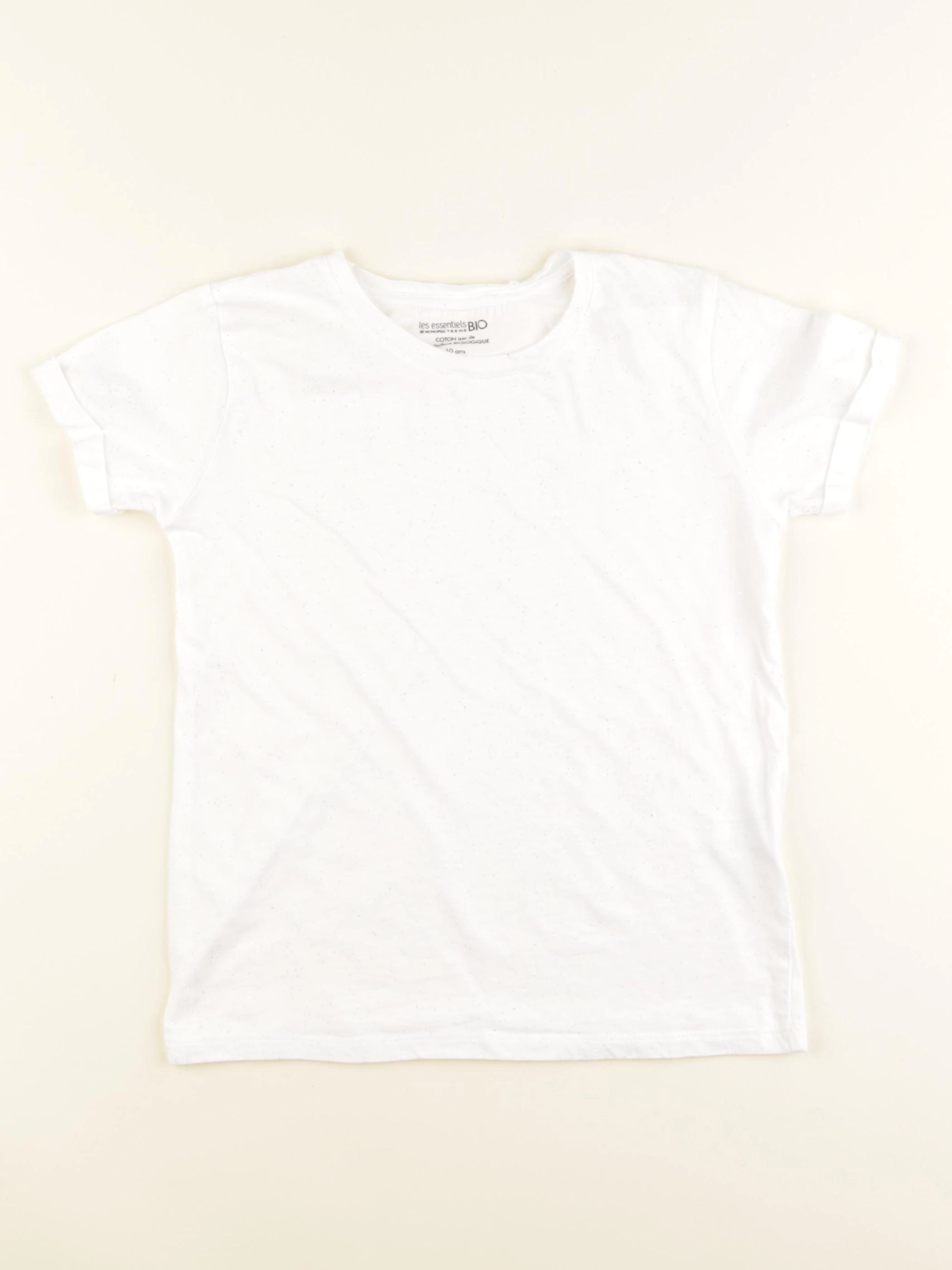 Monoprix - tee-shirt argent, blanc - 10 ans