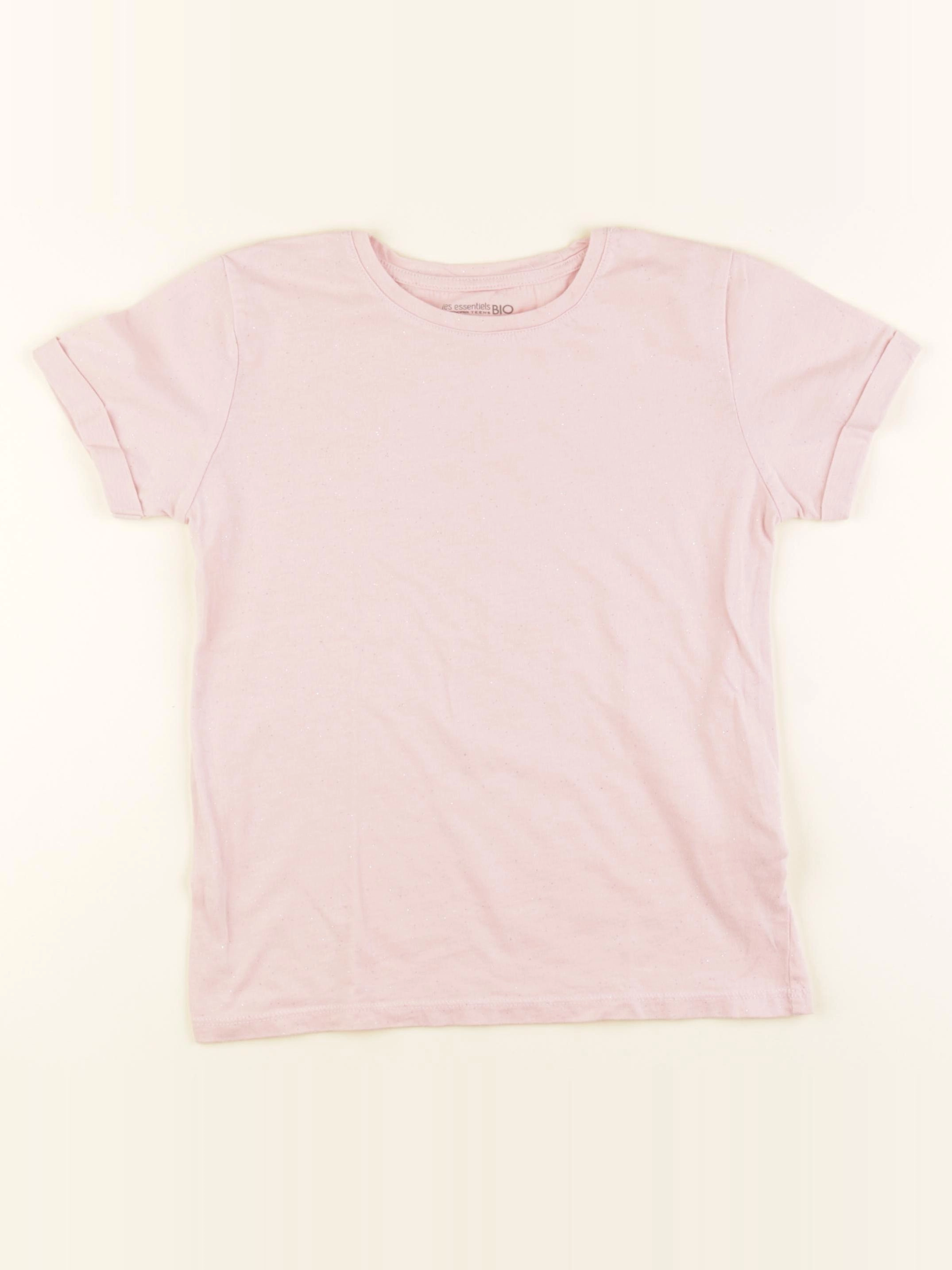 Monoprix - tee-shirt argent, rose - 10 ans