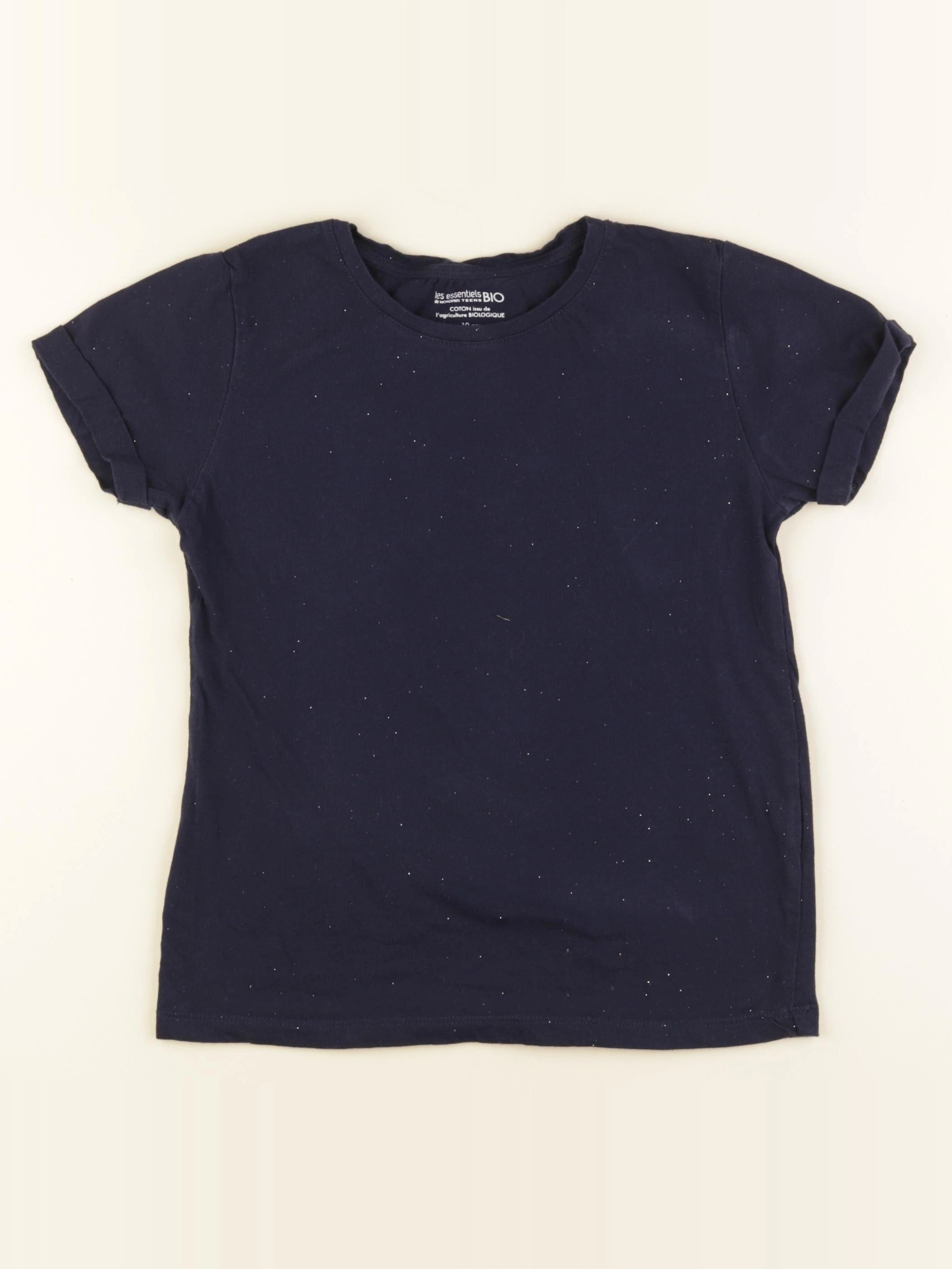 Monoprix - tee-shirt argent, bleu - 10 ans