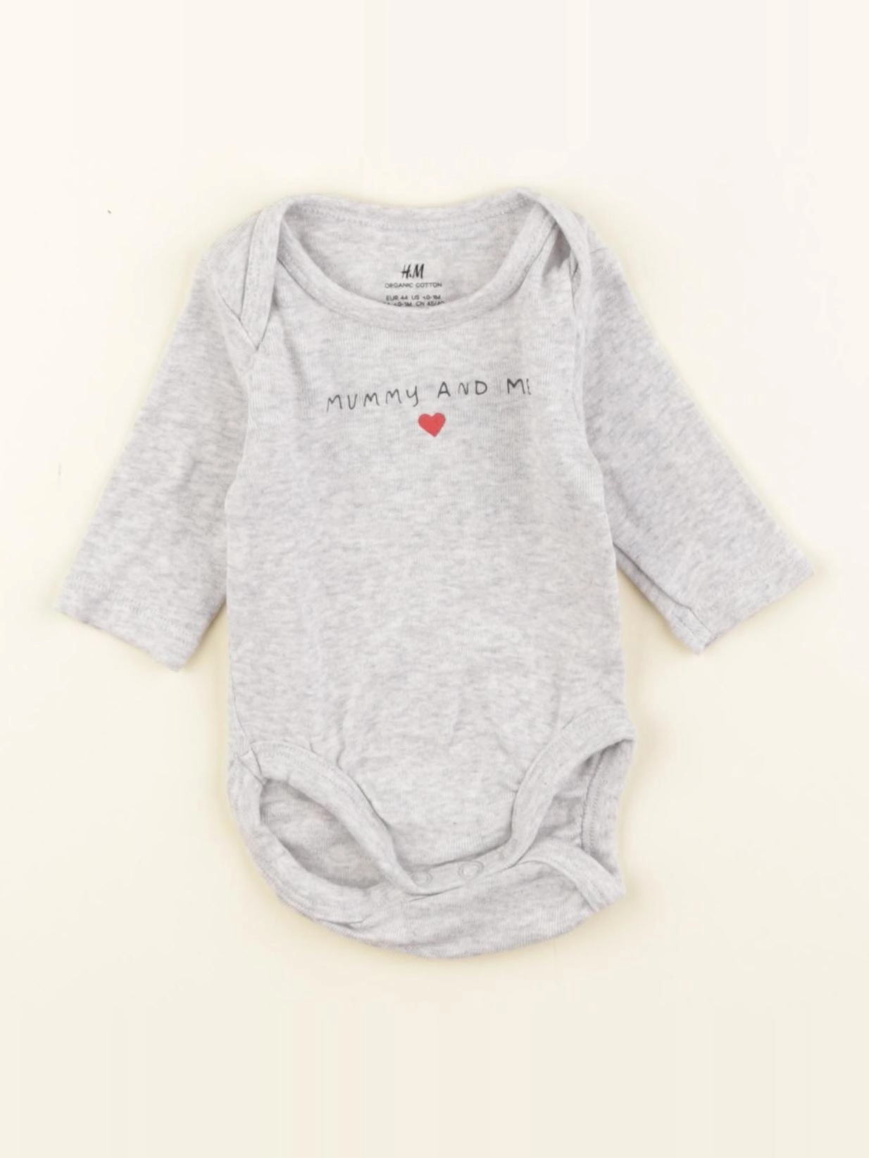 H&M - body gris - 0/1 mois