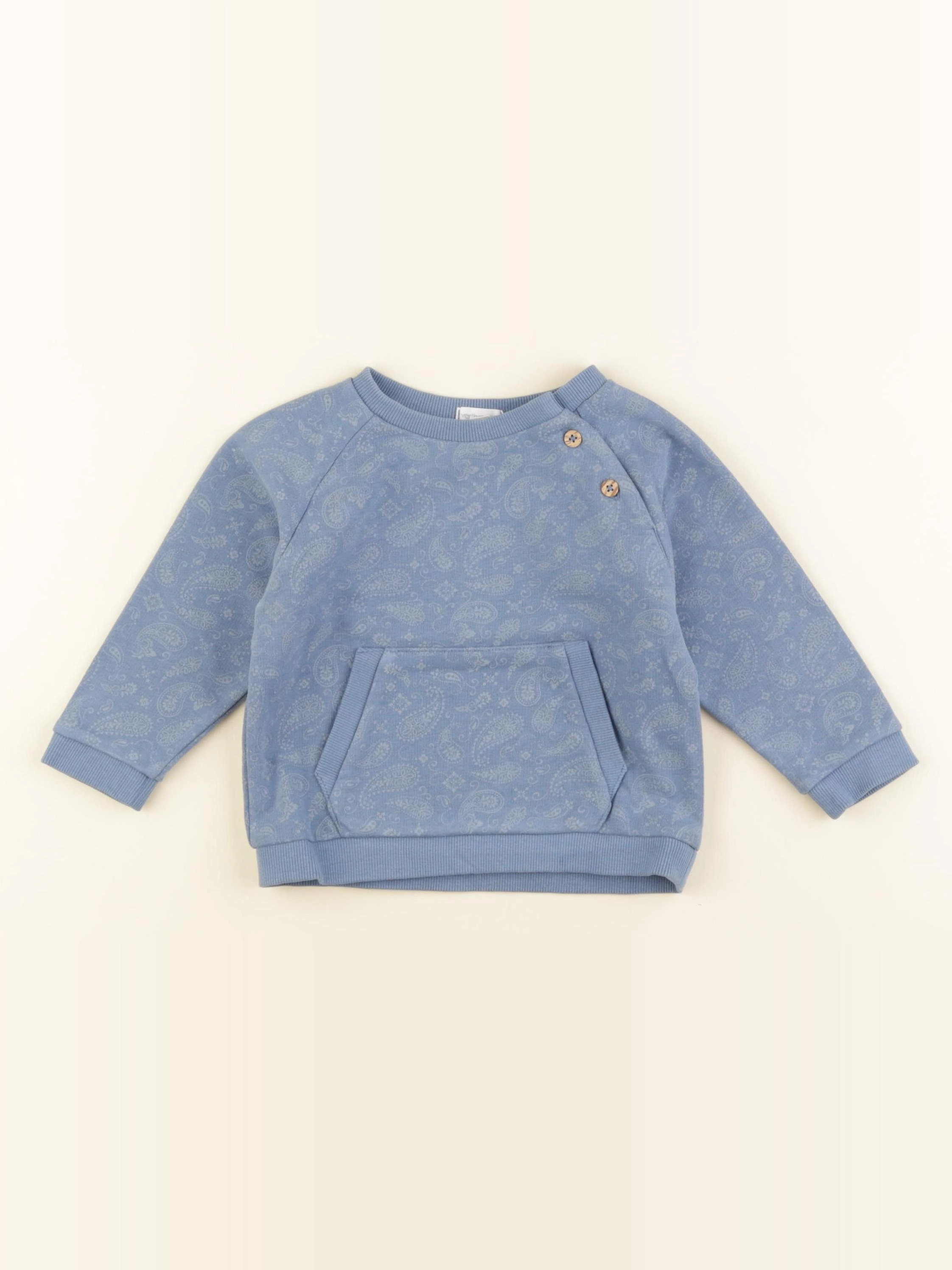Vertbaudet - sweat bleu - 12 mois