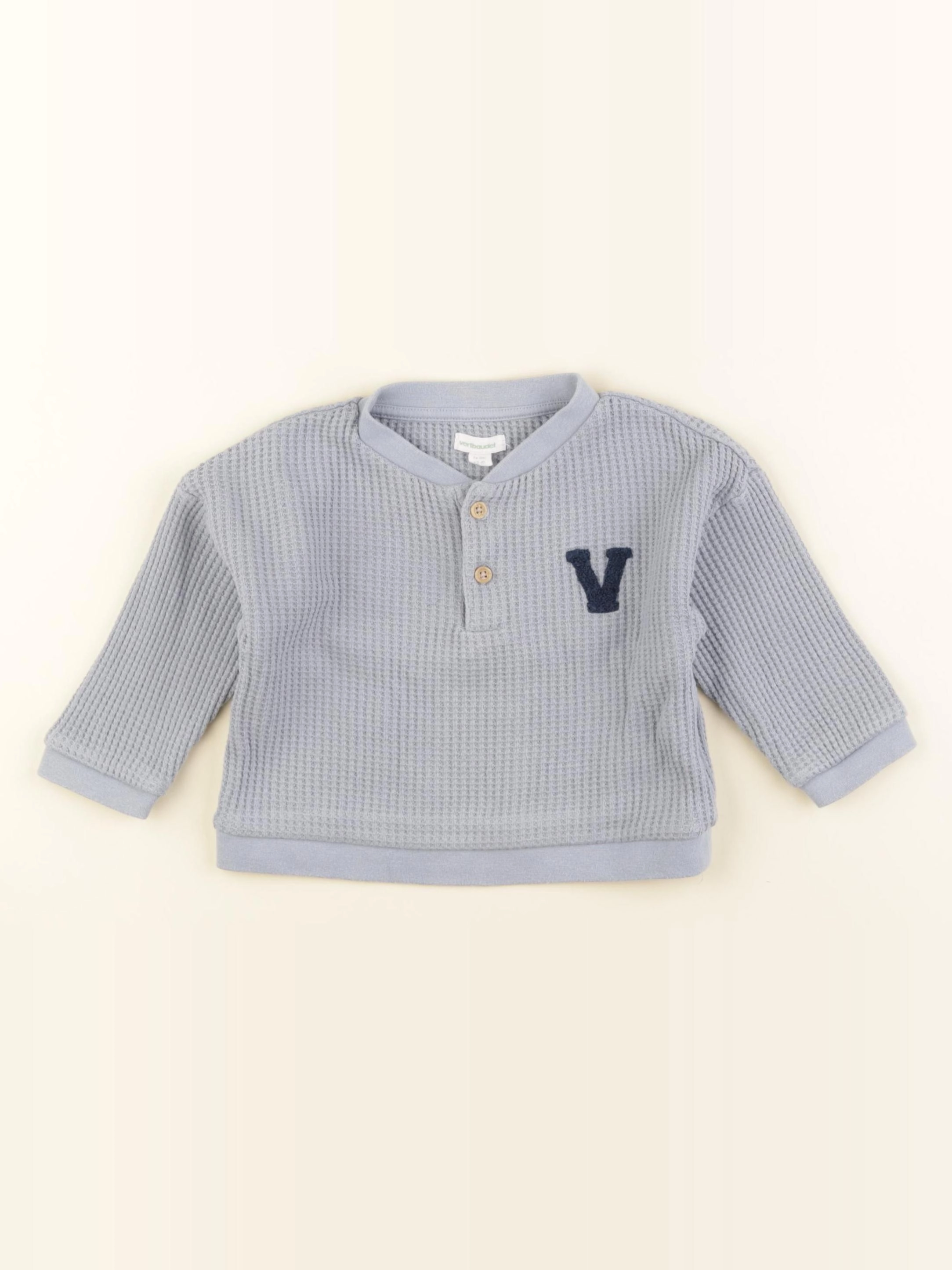 Vertbaudet - sweat bleu - 12 mois