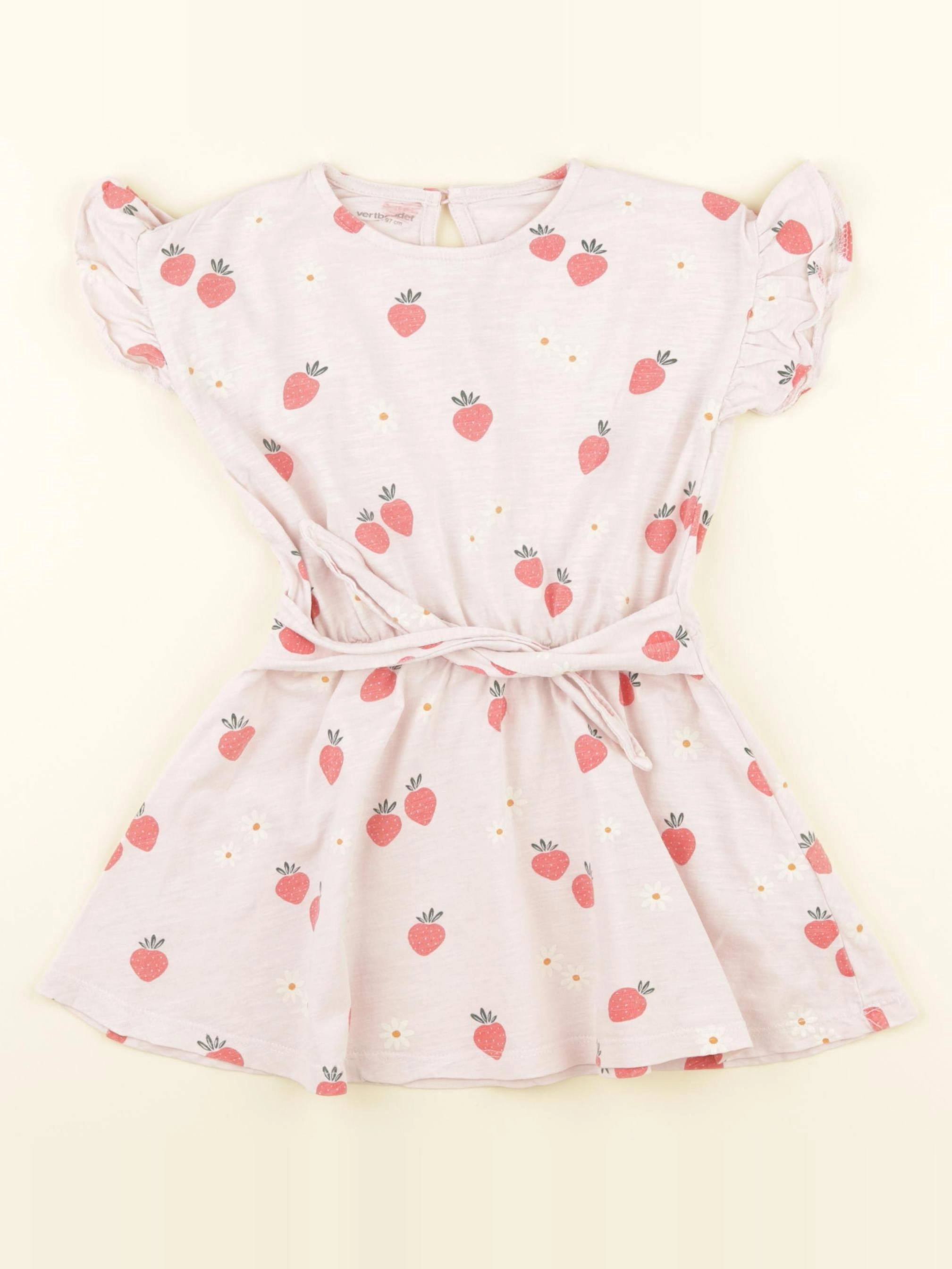 Vertbaudet - robe rose, blanc - 3 ans