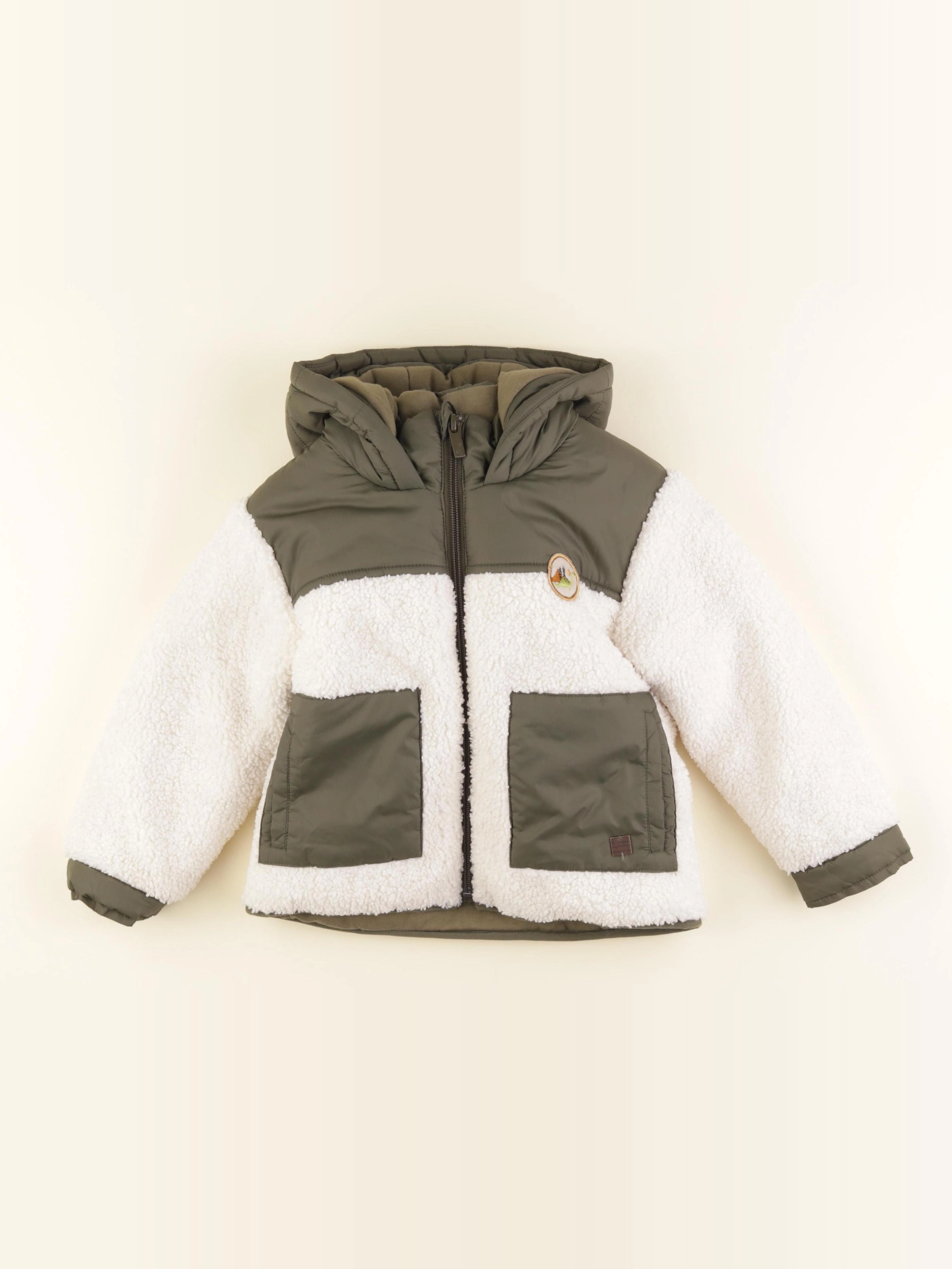 Carrément Beau - doudoune vert, blanc - 3 ans