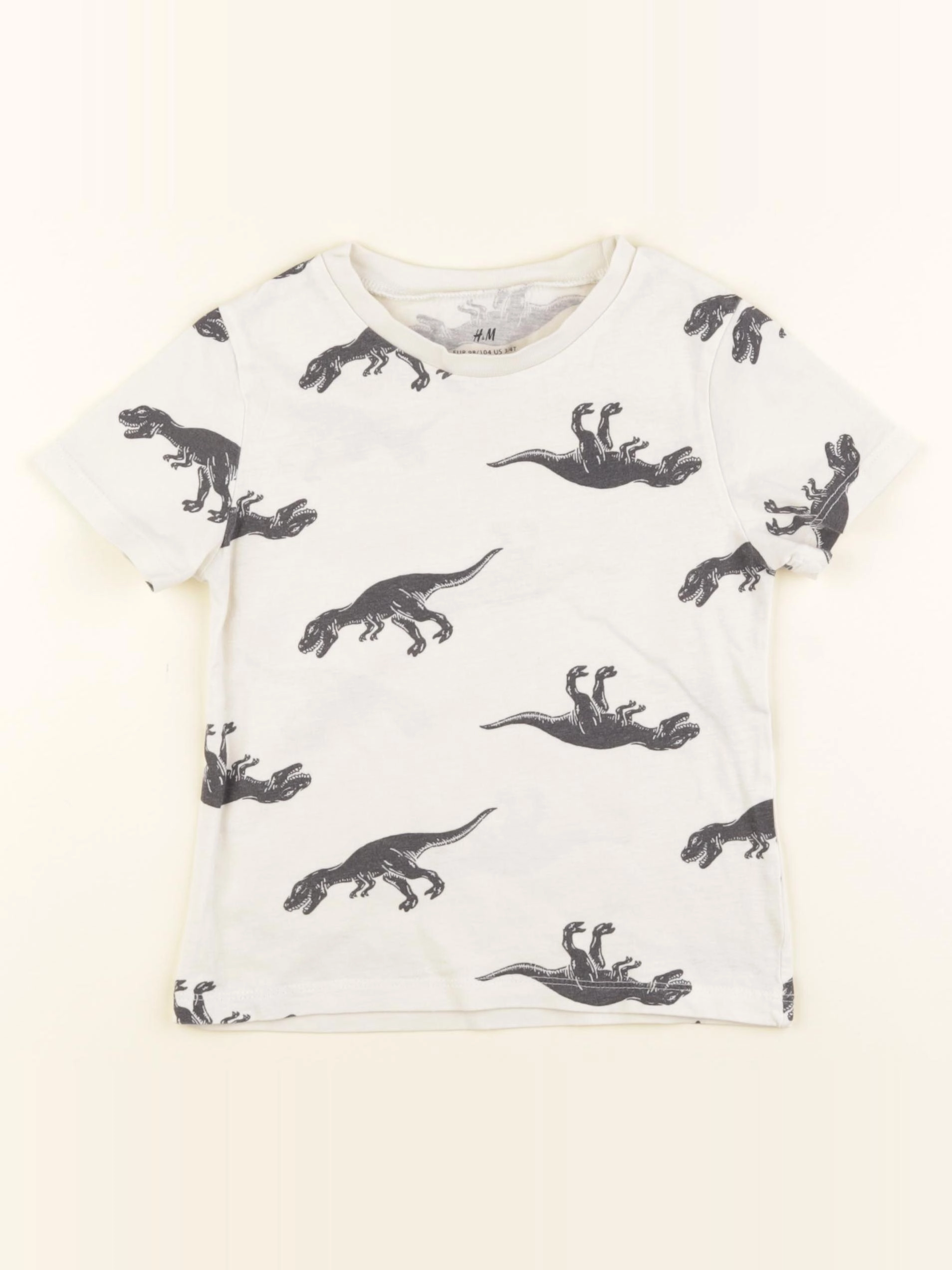H&M - tee-shirt beige - 3/4 ans