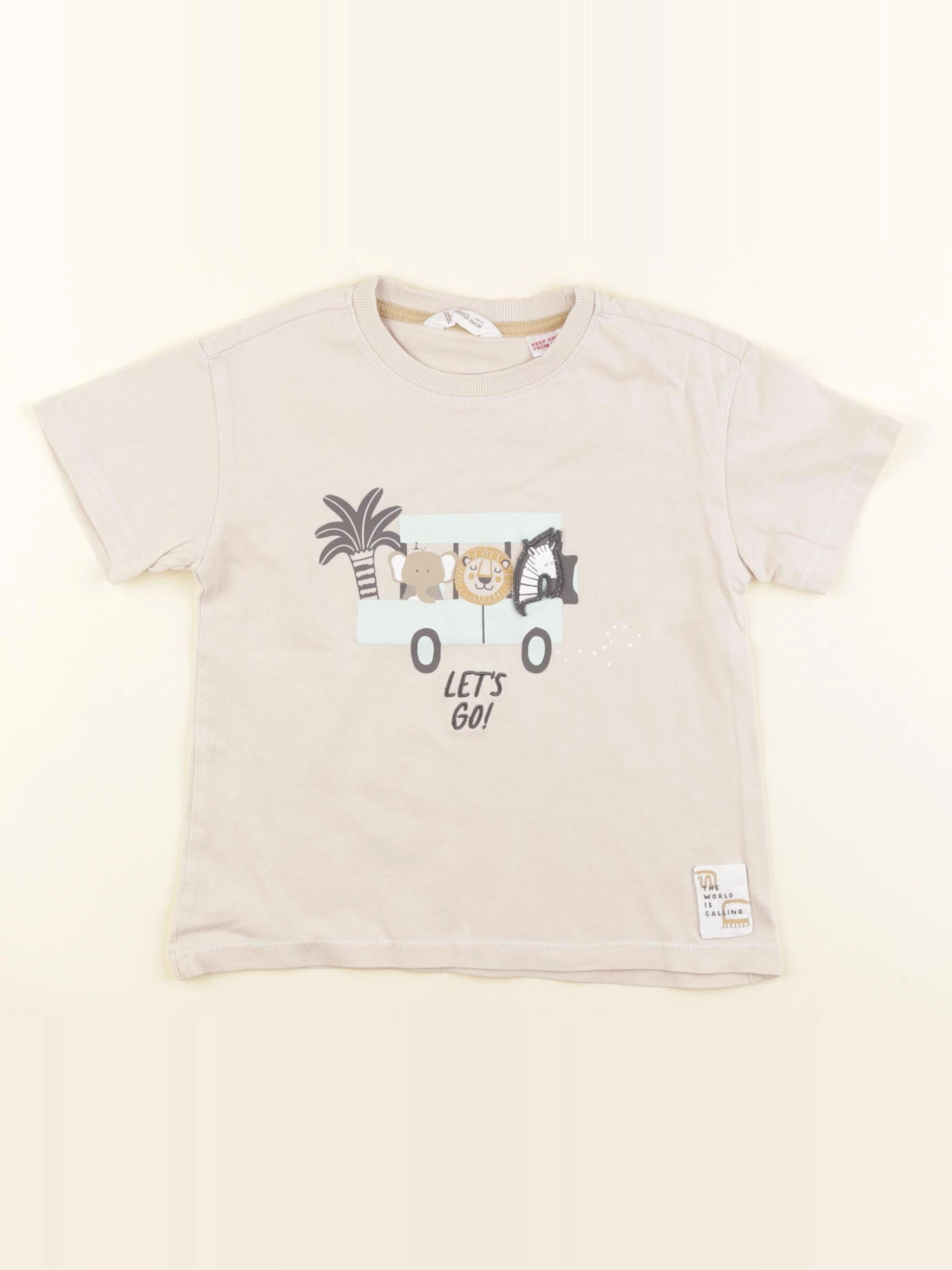 Mango - tee-shirt beige - 3/4 ans
